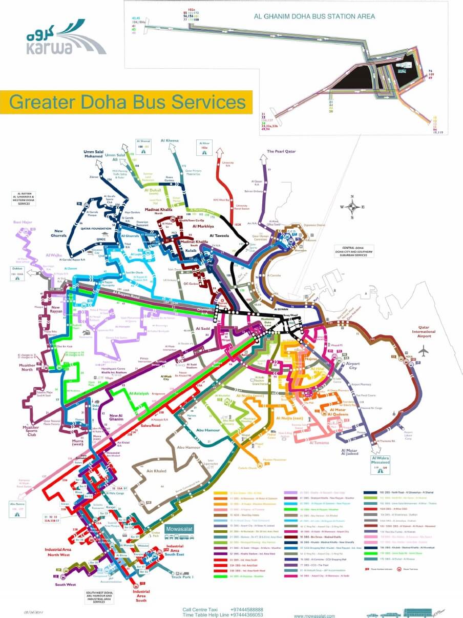 Doha Public Bus Route Map.