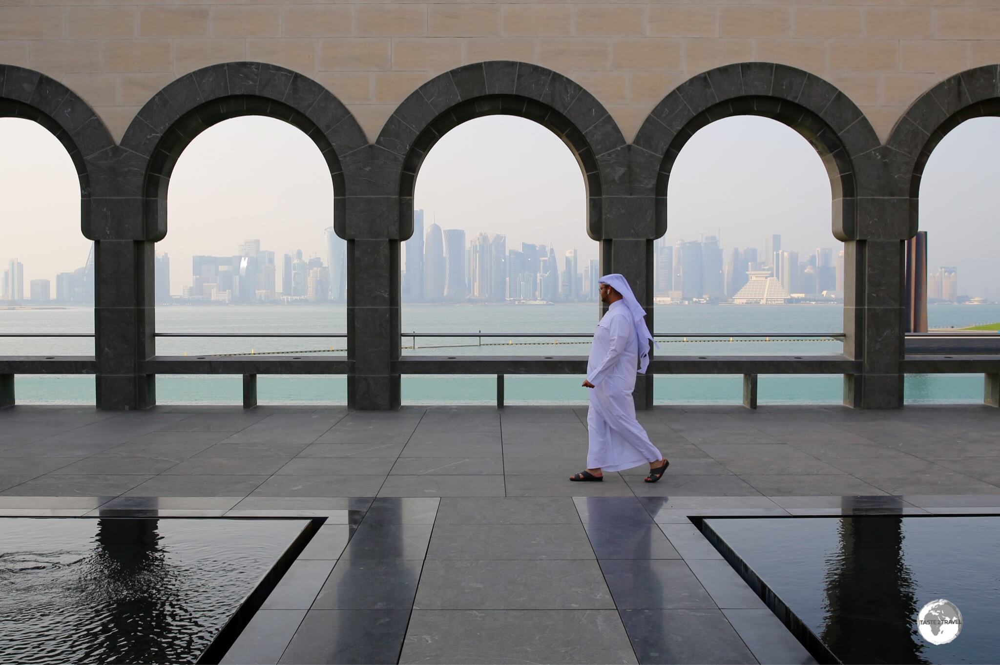 The courtyard of the IM Pei-designed 'Museum of Islamic Art'.