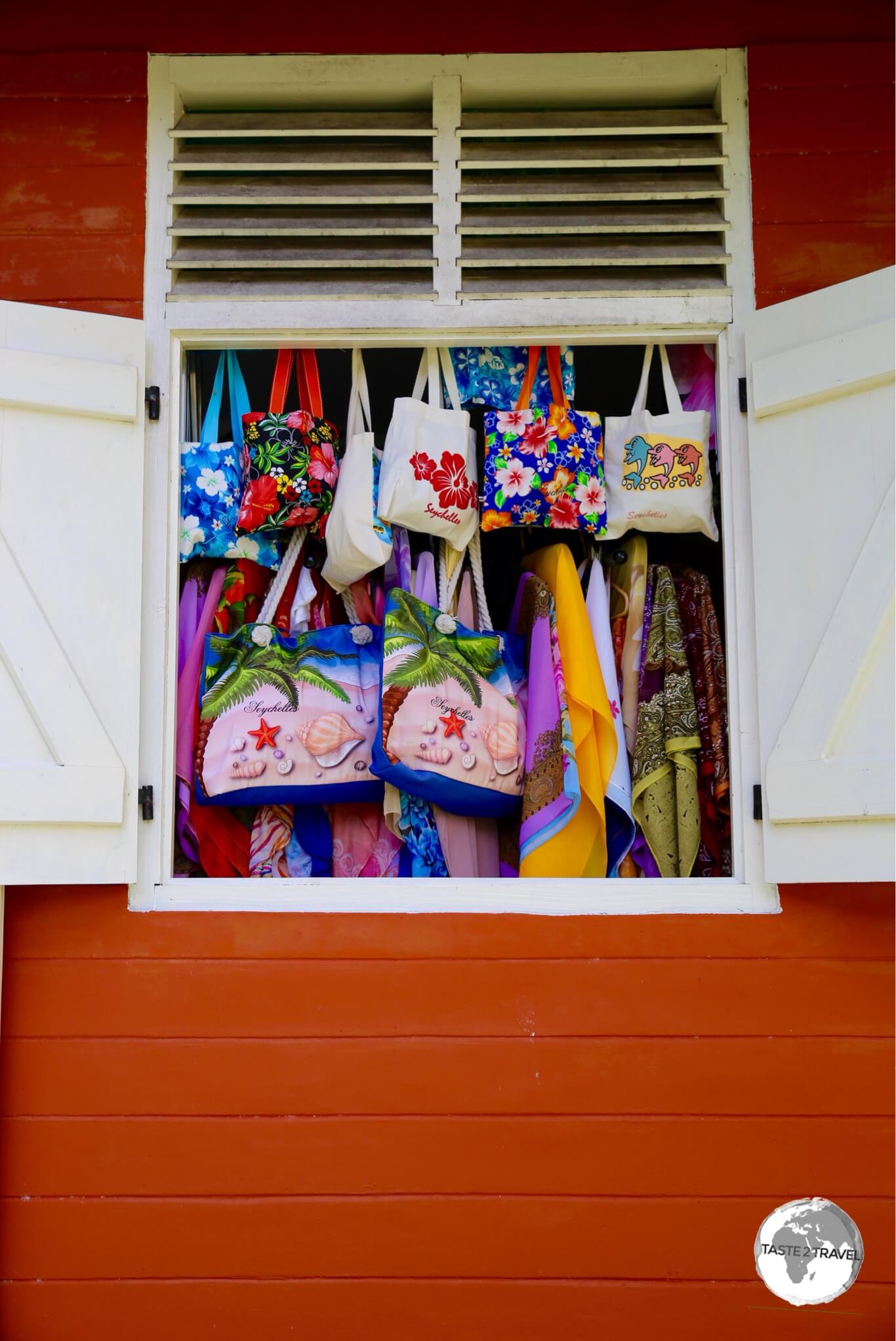 Souvenir shop at the Takamaka distillery on the island of Mahé.