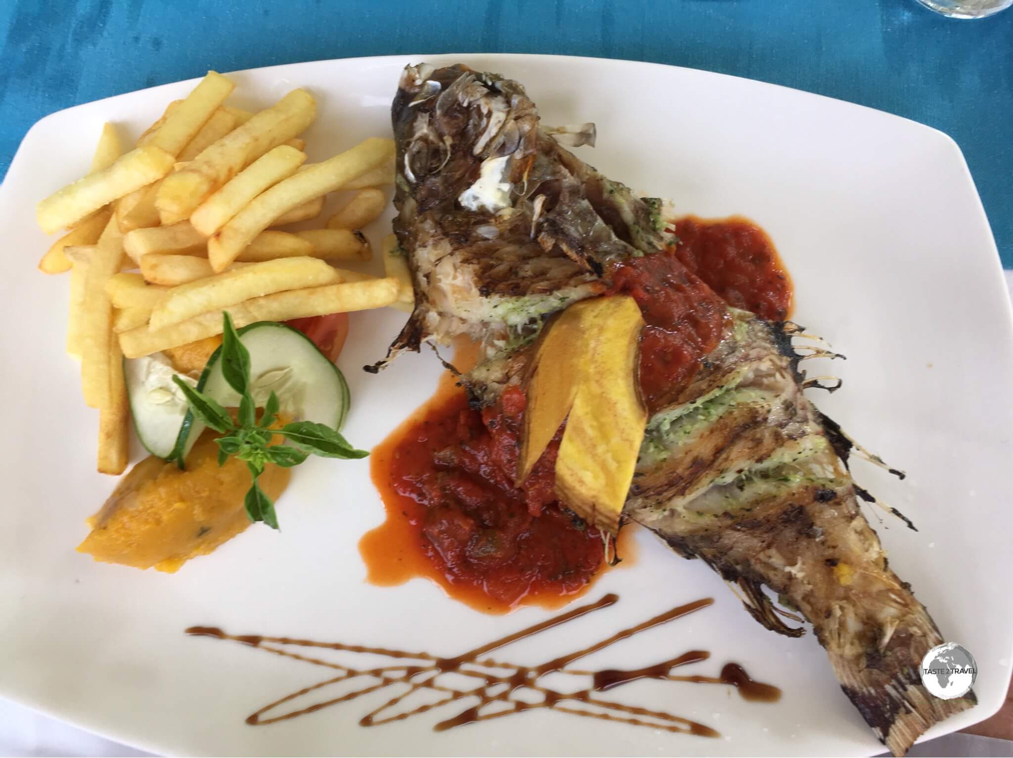 Red snapper is very popular in the Seychelles, and can be sampled everywhere, including at the Pirogue restaurant on Praslin.