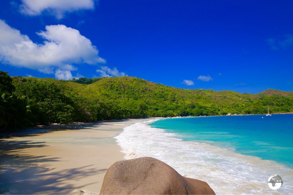 The best time to photograph Anse Lazio is in the early morning before the tourist hordes arrive.