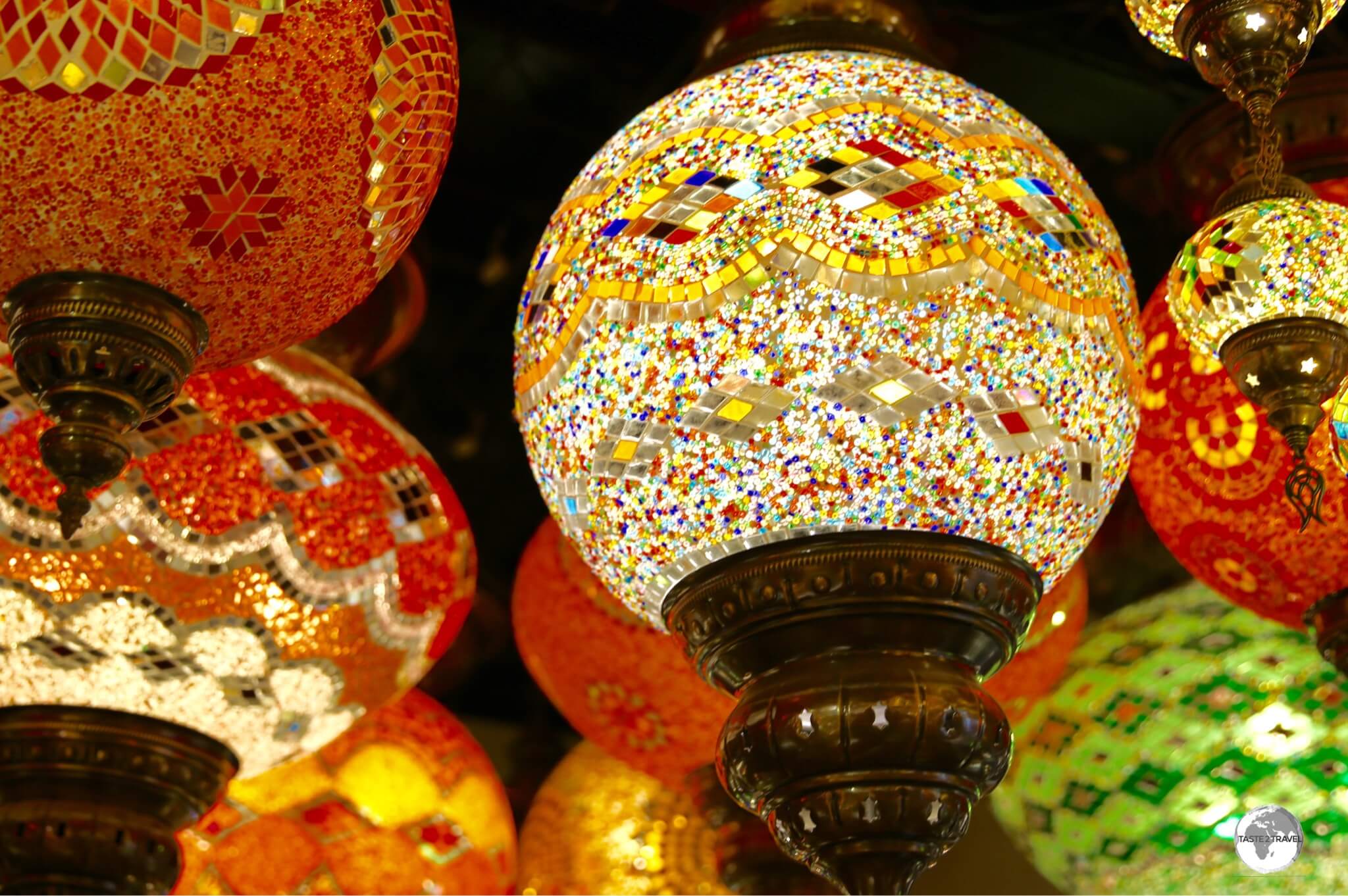 Colourful lanterns on sale at Manama Souk. 