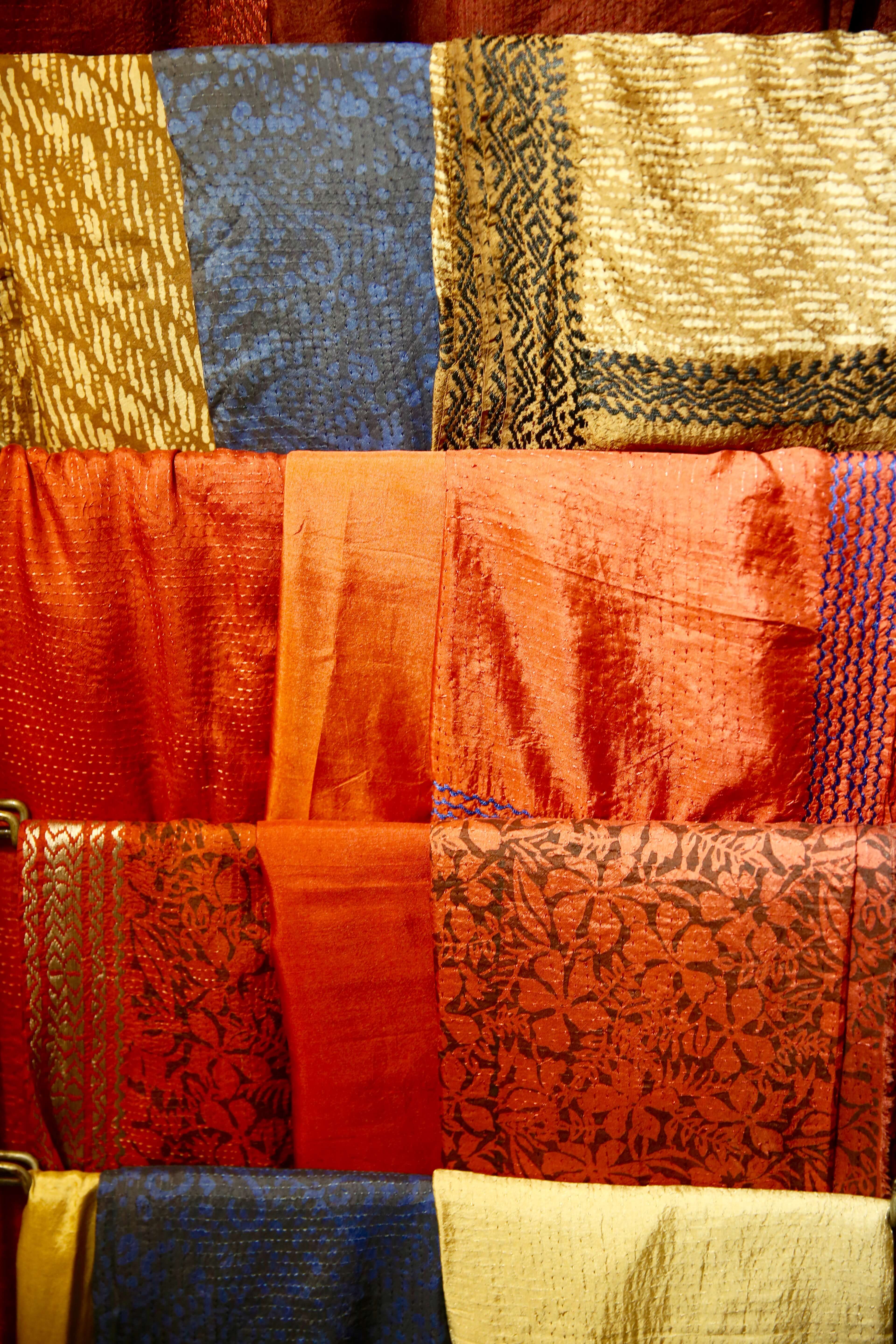 Silk scarves on sale at Aranya's main boutique in Banani. 