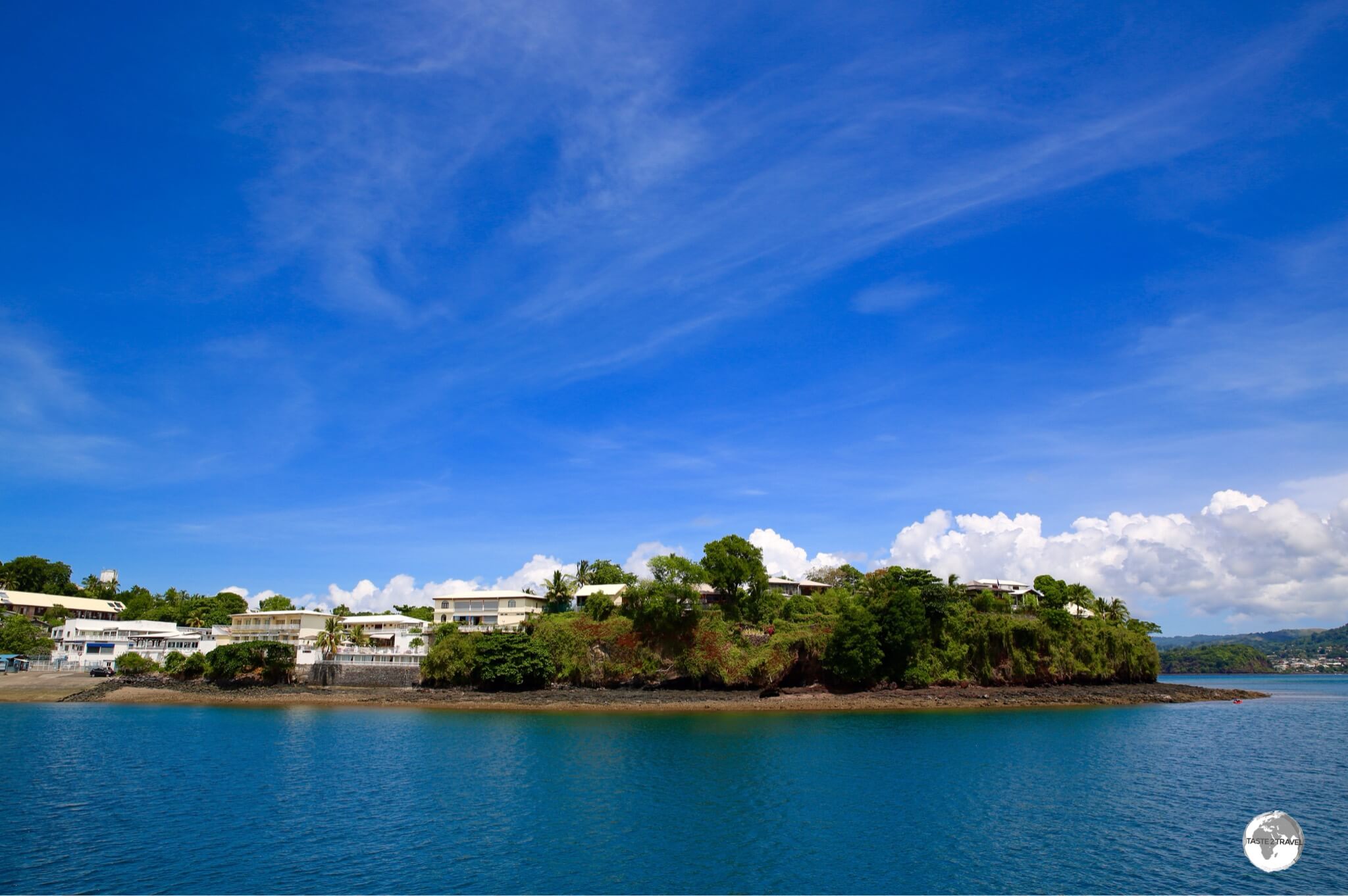 A view of Dzaoudzi from the Inter-island barge.