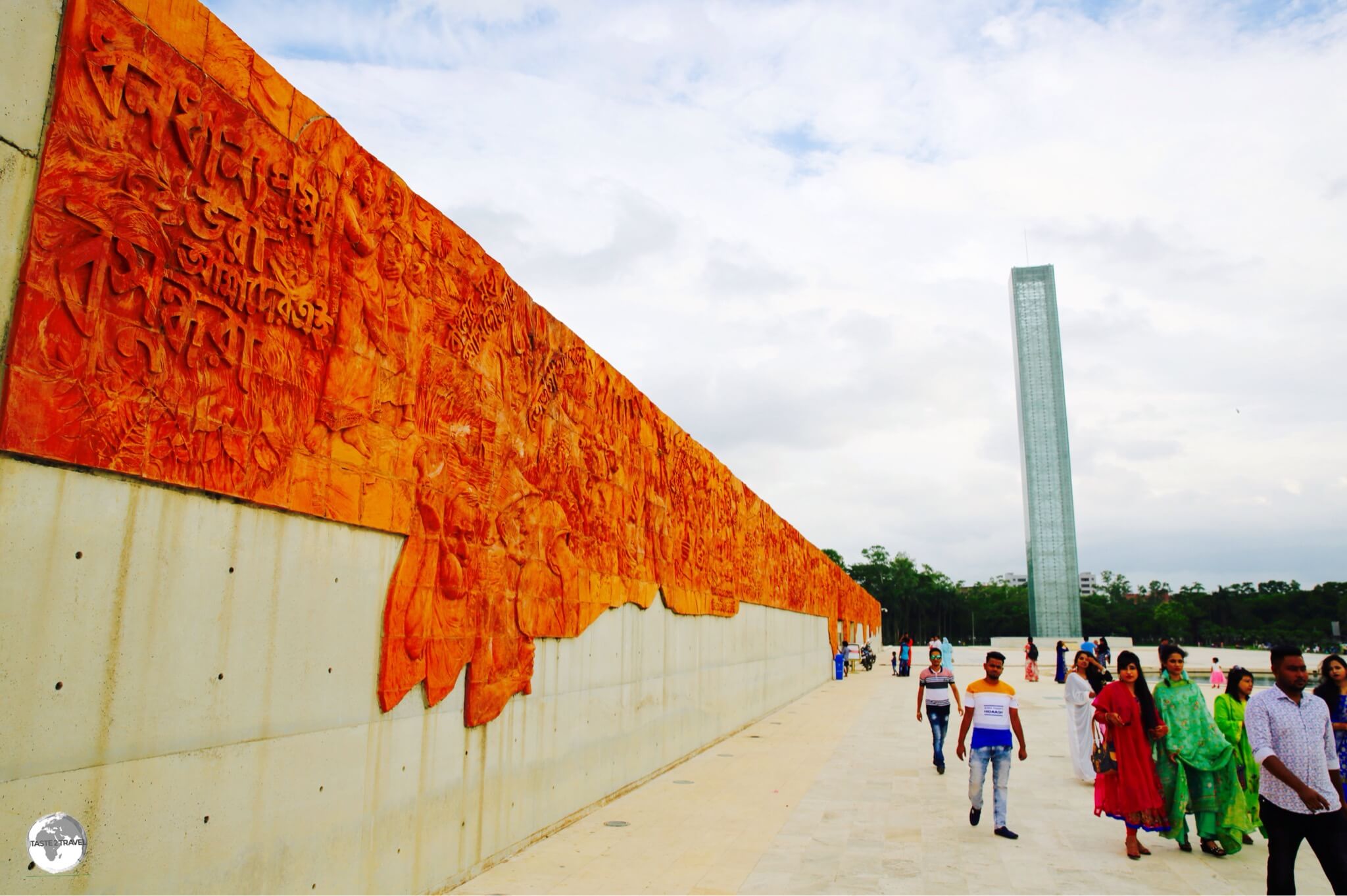 Terracotta panels and the 50-metre high 'Tower of Light' mark the entrance to the newly built Museum of Independence. 