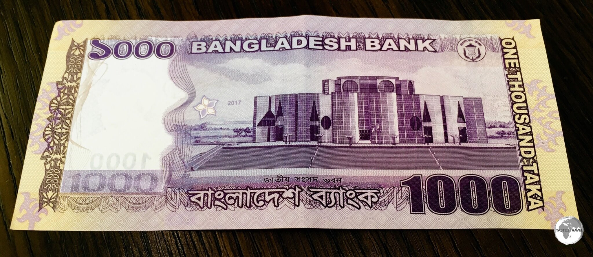 The National Parliament house is featured on the 1000 taka bank note.