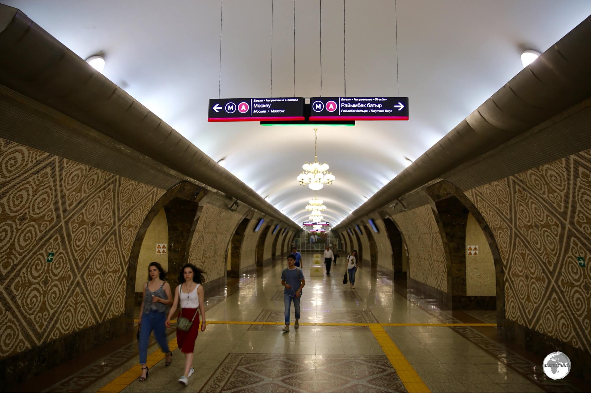 Zhibek Zholy, the Silk Road metro station. 