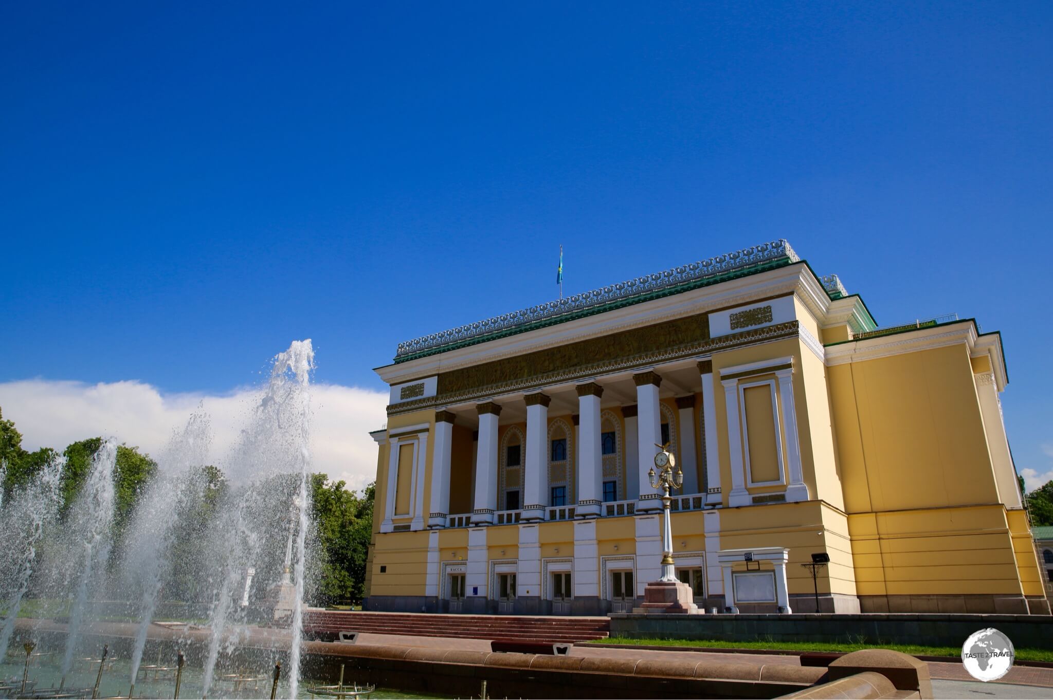 The majestic Abay Opera House overlooks Panfilov street.