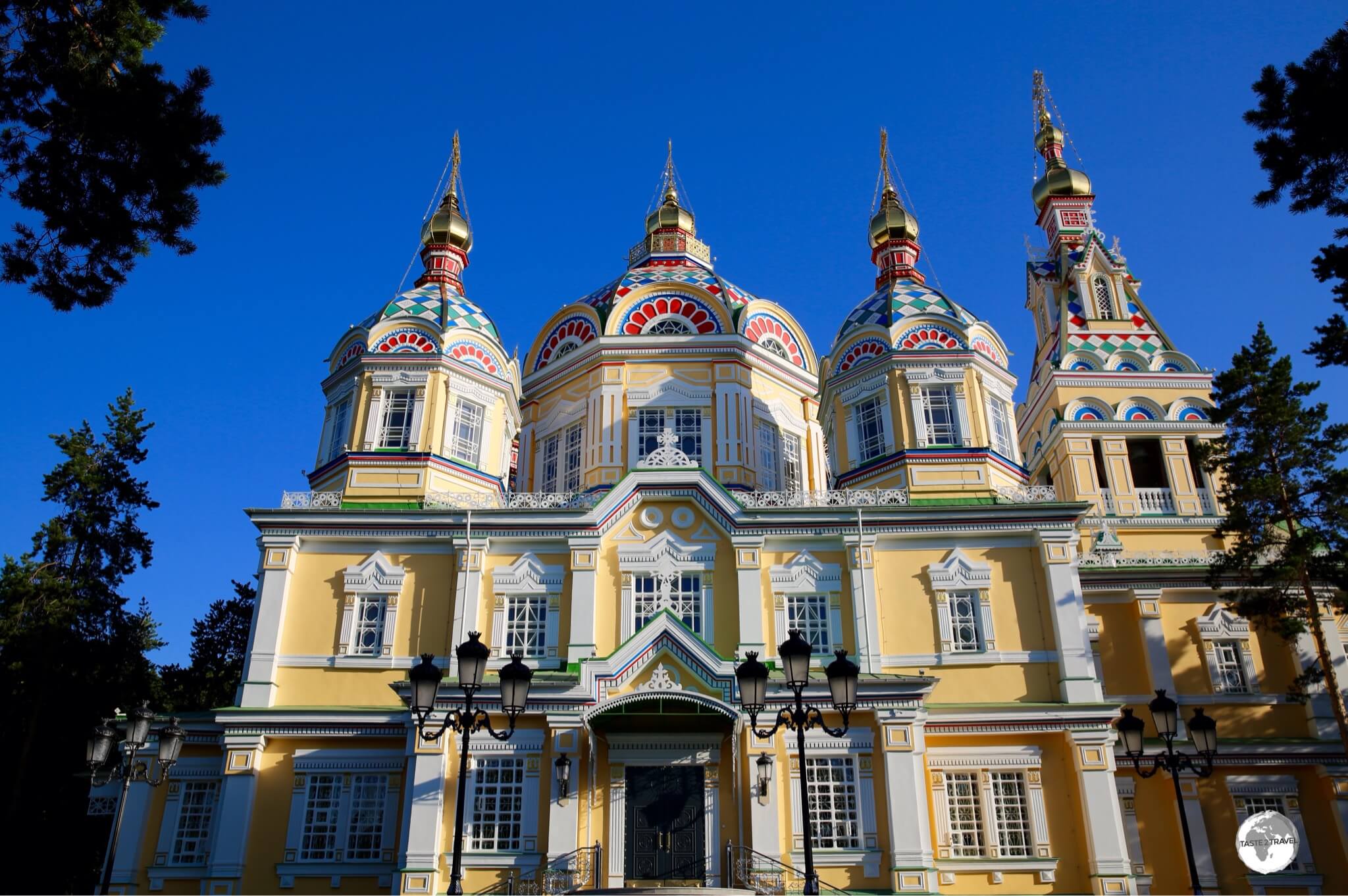 Kazakhstan Travel Guide: The five-domed, three-aisled Ascension Cathedral is one of the largest wooden buildings in the world.