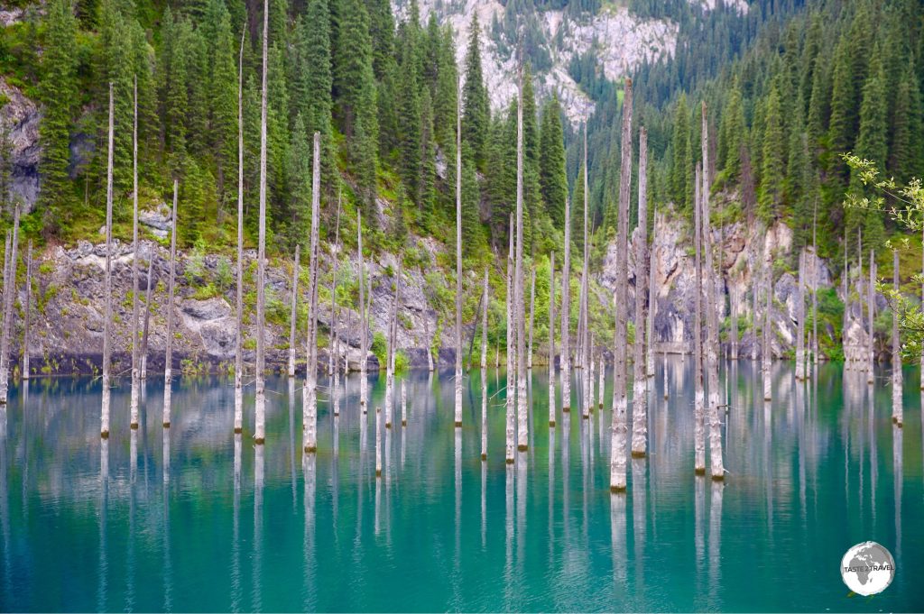 The very surreal and peaceful Lake Kaindy.