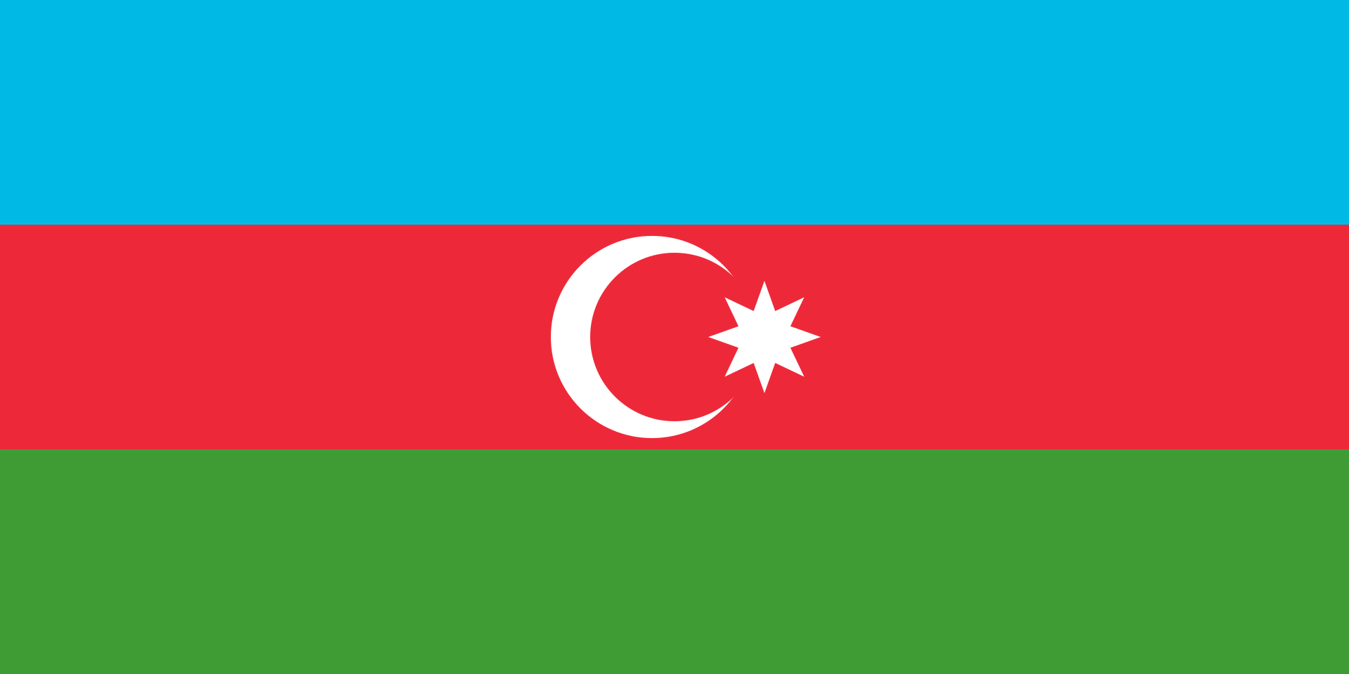 The flag of Azerbaijan.