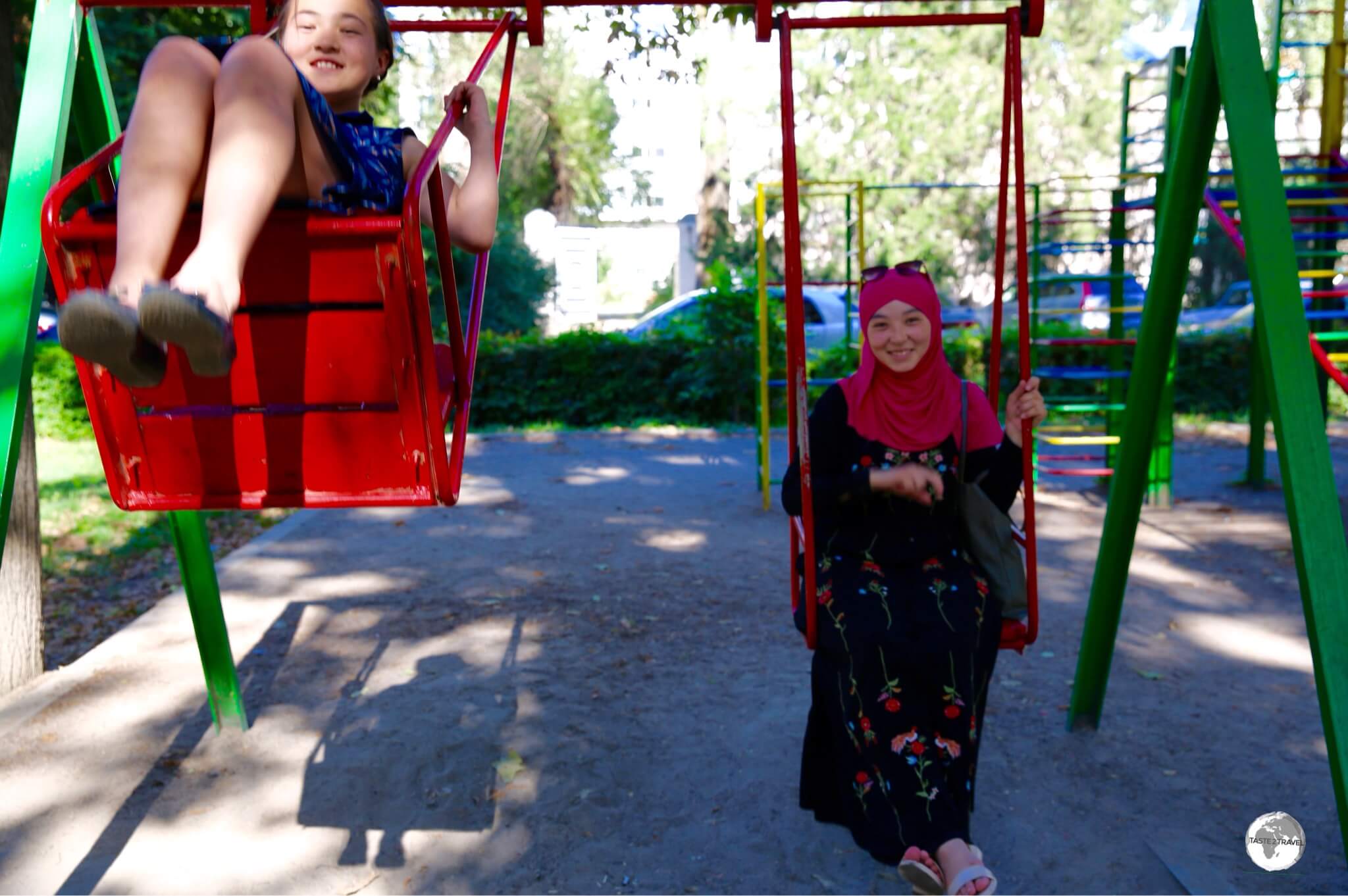 Relaxing in one of the many parks in Bishkek.