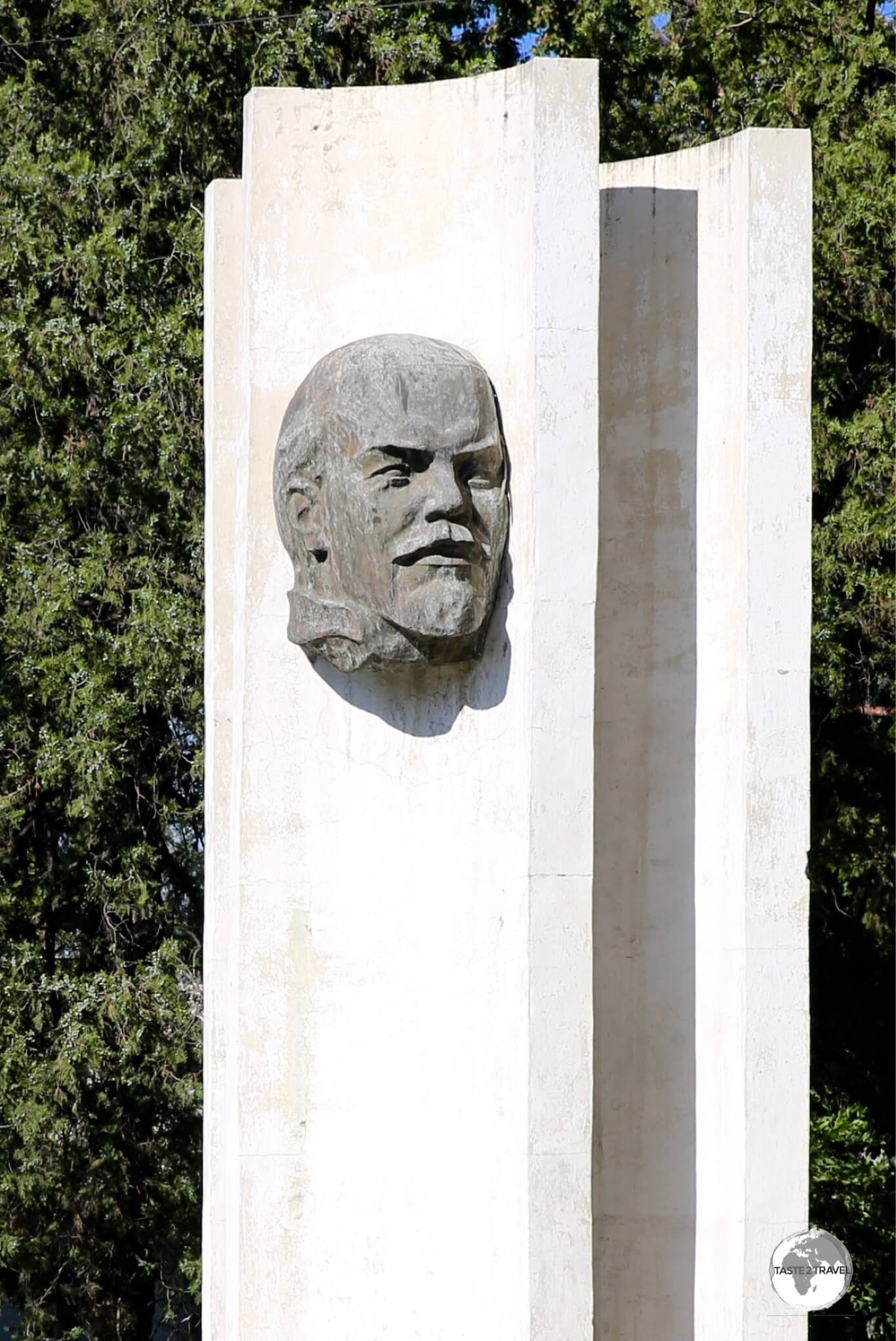 A roadside monument to Lenin in Bishkek. 