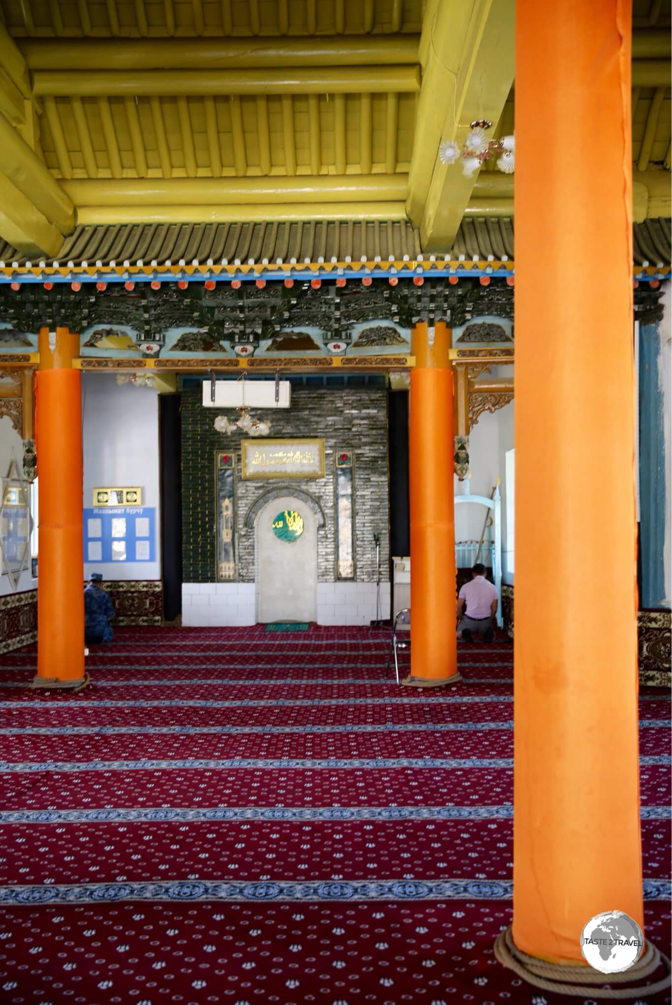 Interior view of the Dungan mosque. 