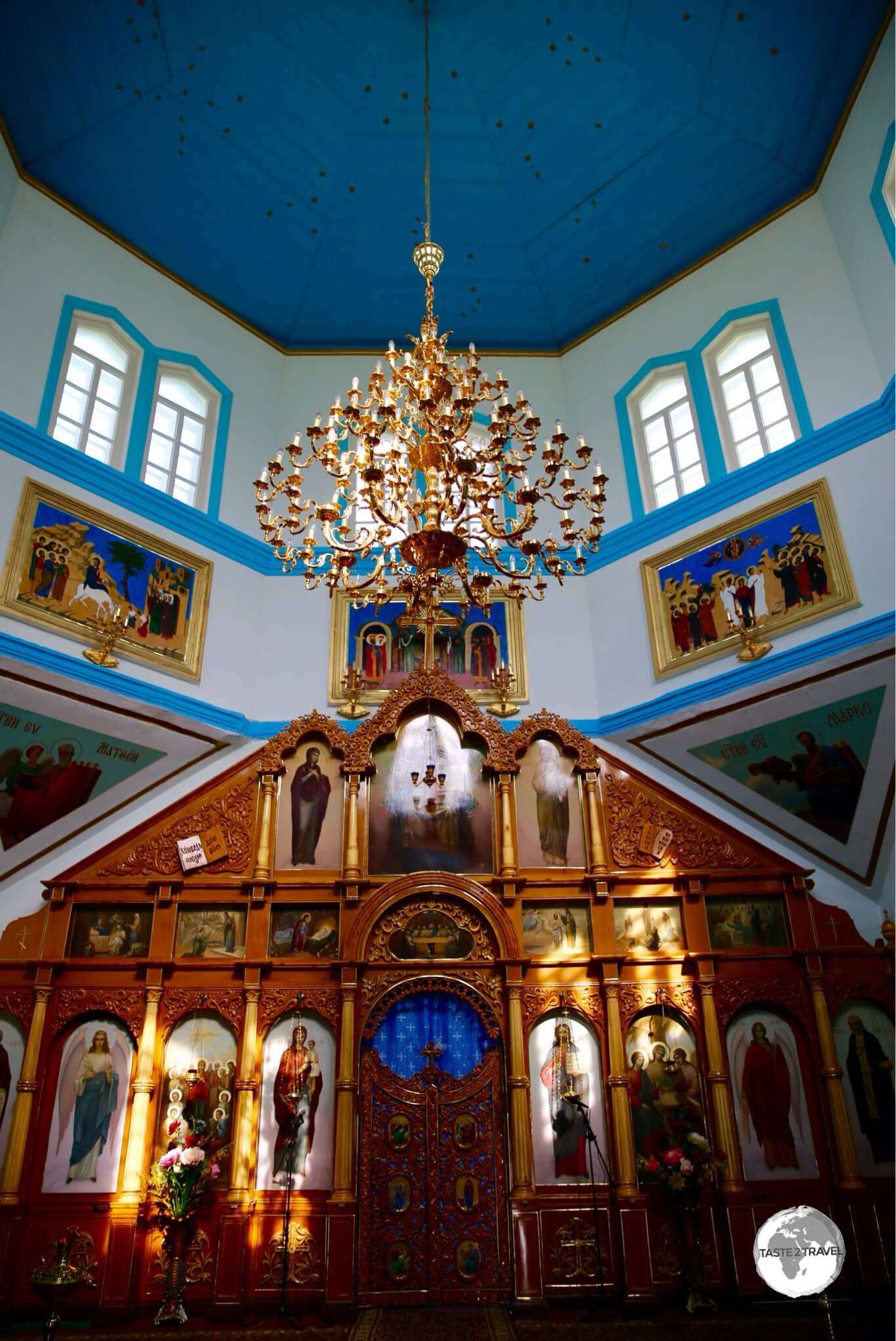 The altar of the Holy Trinity Cathedral in Karakol.