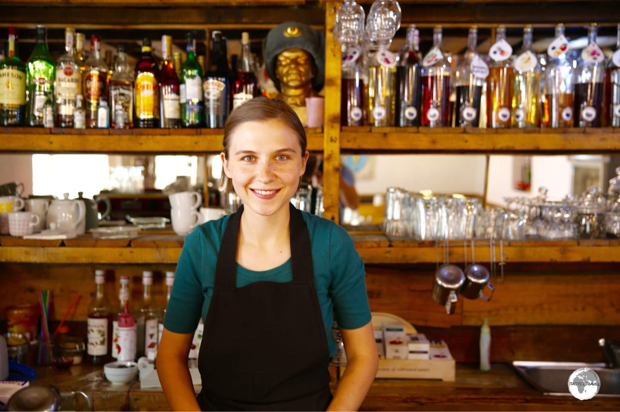 <i>Karakol Coffee</i> is a magnet for visiting travellers, where the wonderful Evgeniia works her Barista magic!