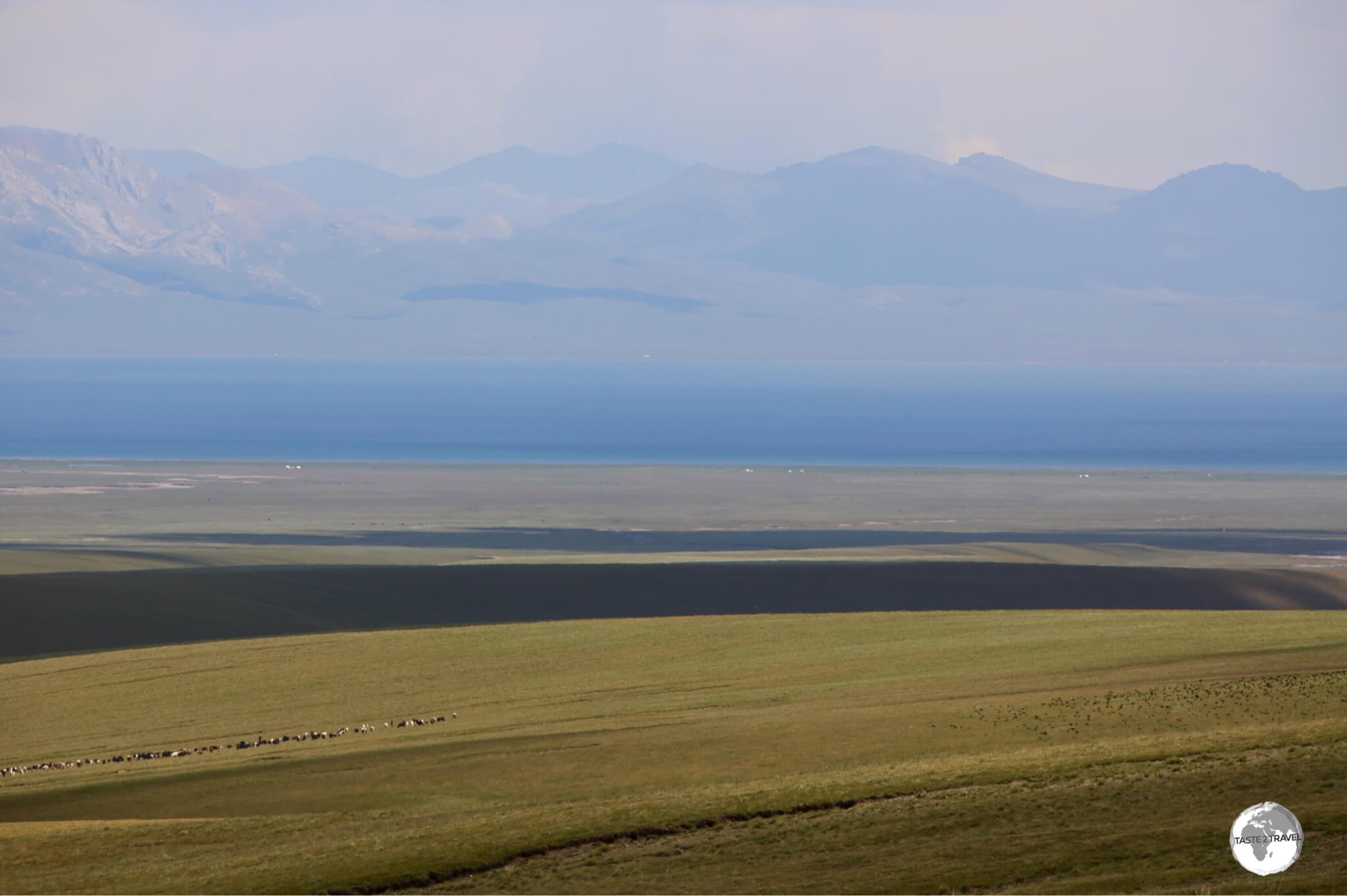 A view of the magnificent Lake Son-Kul, which is located at 3016 m (9,900 ft), and is only accessible during the summer months.