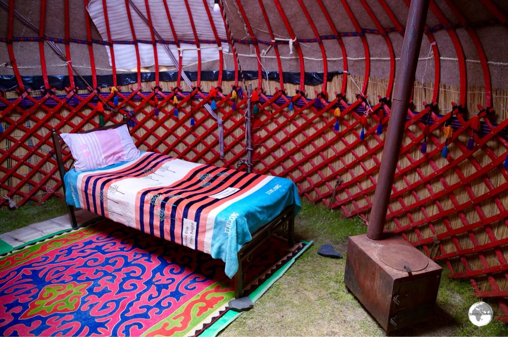 My colourful Yurt accommodation on lake Son-Kul. I was the only guest at the camp.