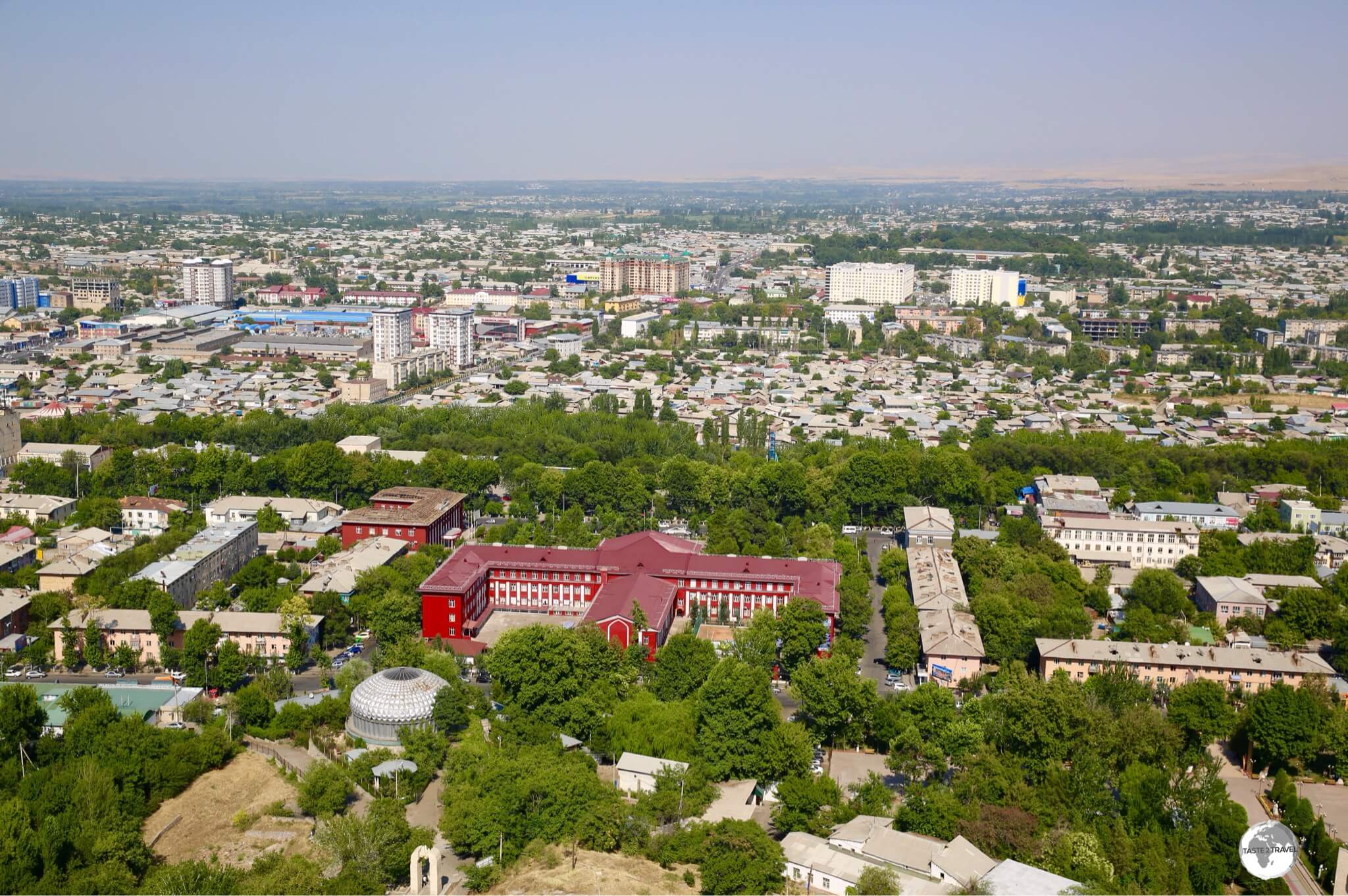 The view of downtown Osh from the summit of Sulaiman-Too mountain.