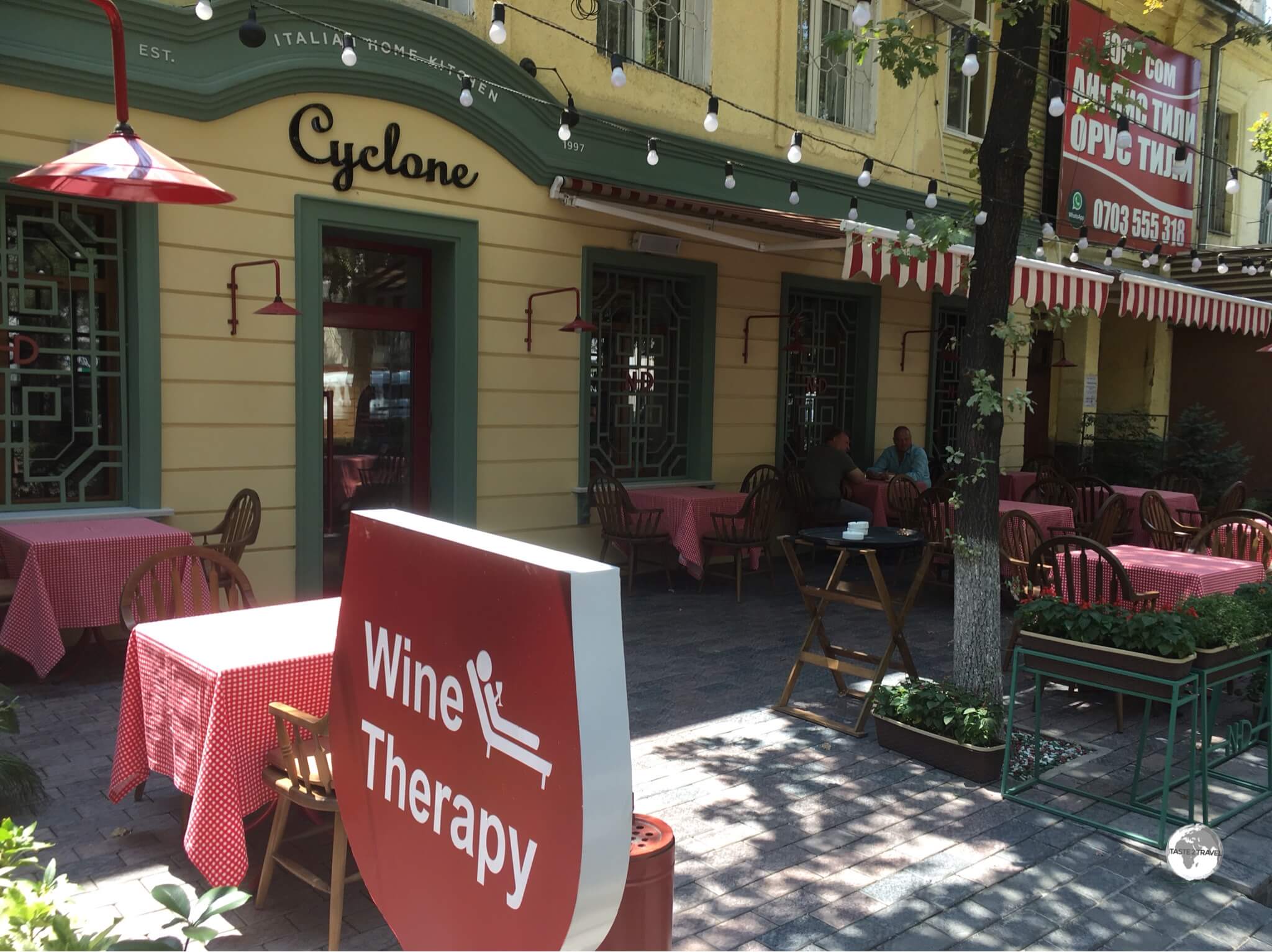 The Cyclone restaurant in Bishkek offers <i>Wine Therapy</i>. Yes please!