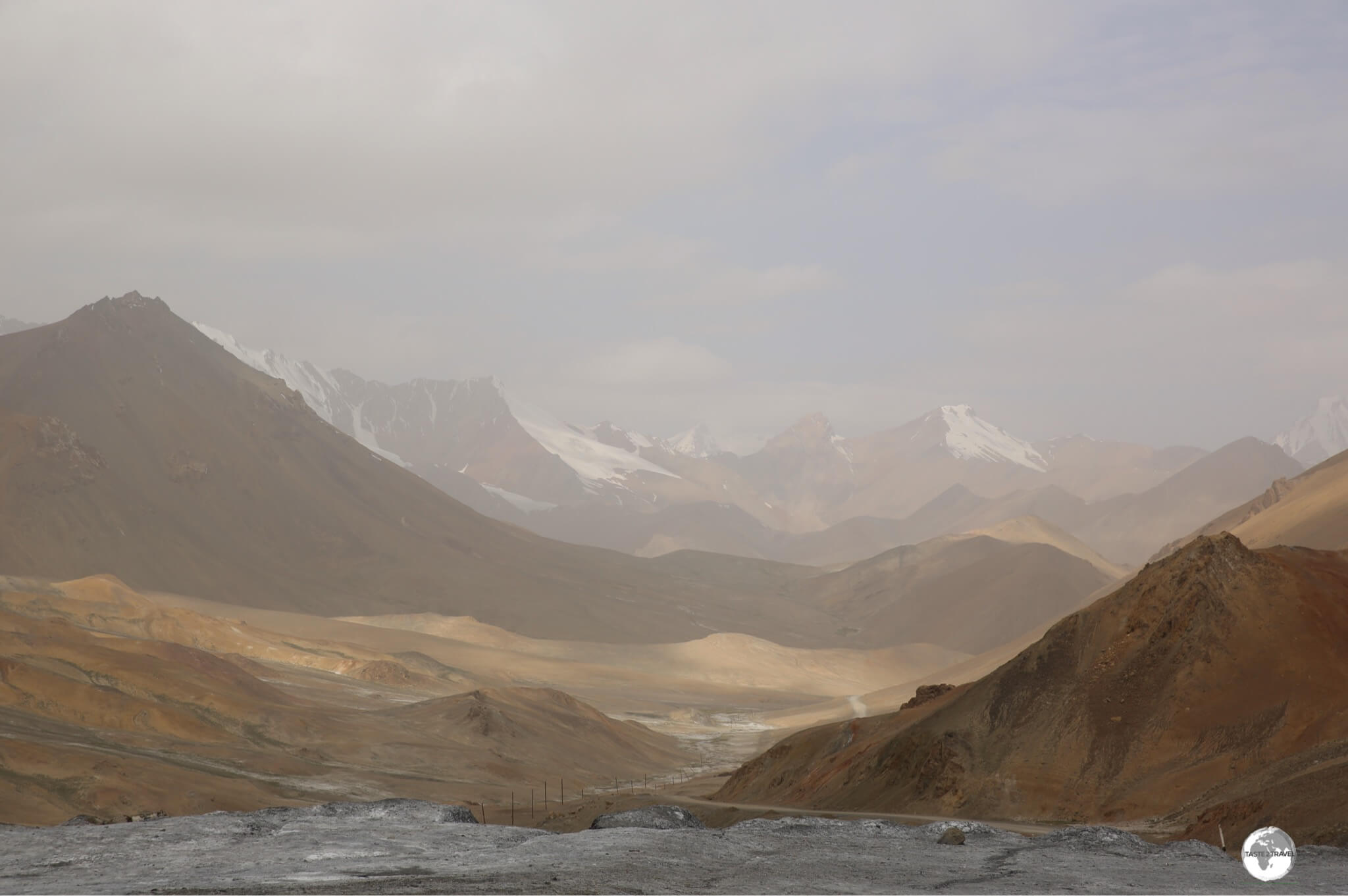 The view north from the lofty Akbaital Pass 4,655 metres (15,272 ft).