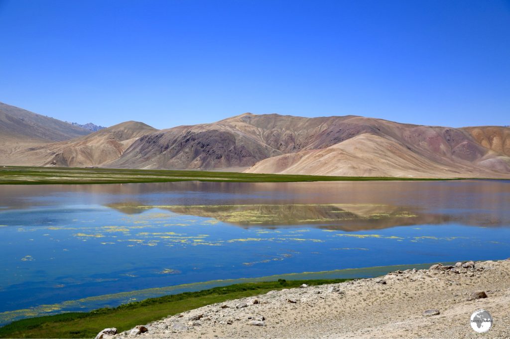 The shallow waters of Bulunkul lake are frozen for much of the year.