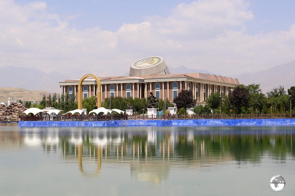 The National Museum of Tajikistan, as seen from the flagpole.