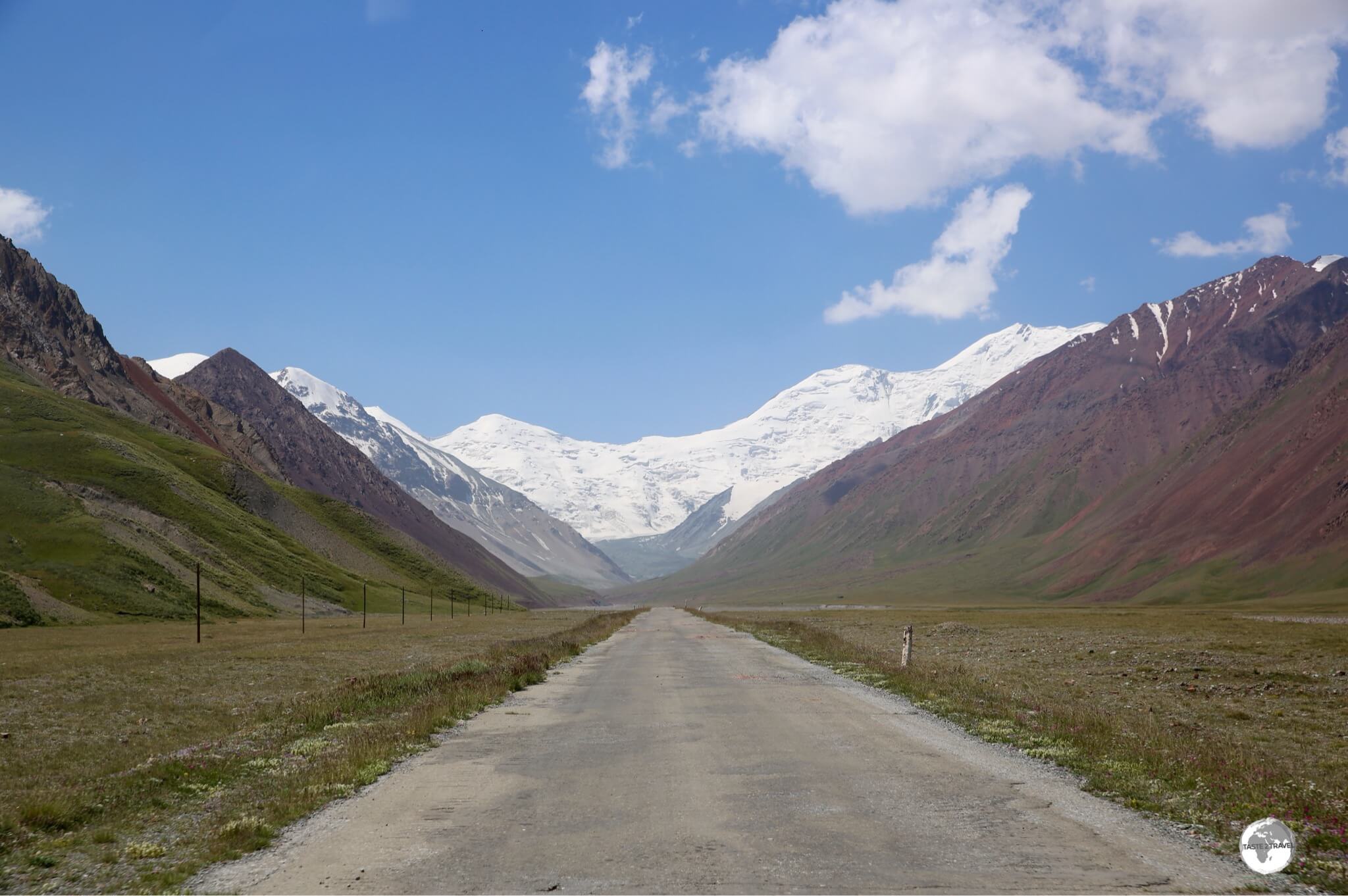 On the Pamir Highway, south of Sari Tash, approaching the Kyrgyzstan/ Tajikistan border.