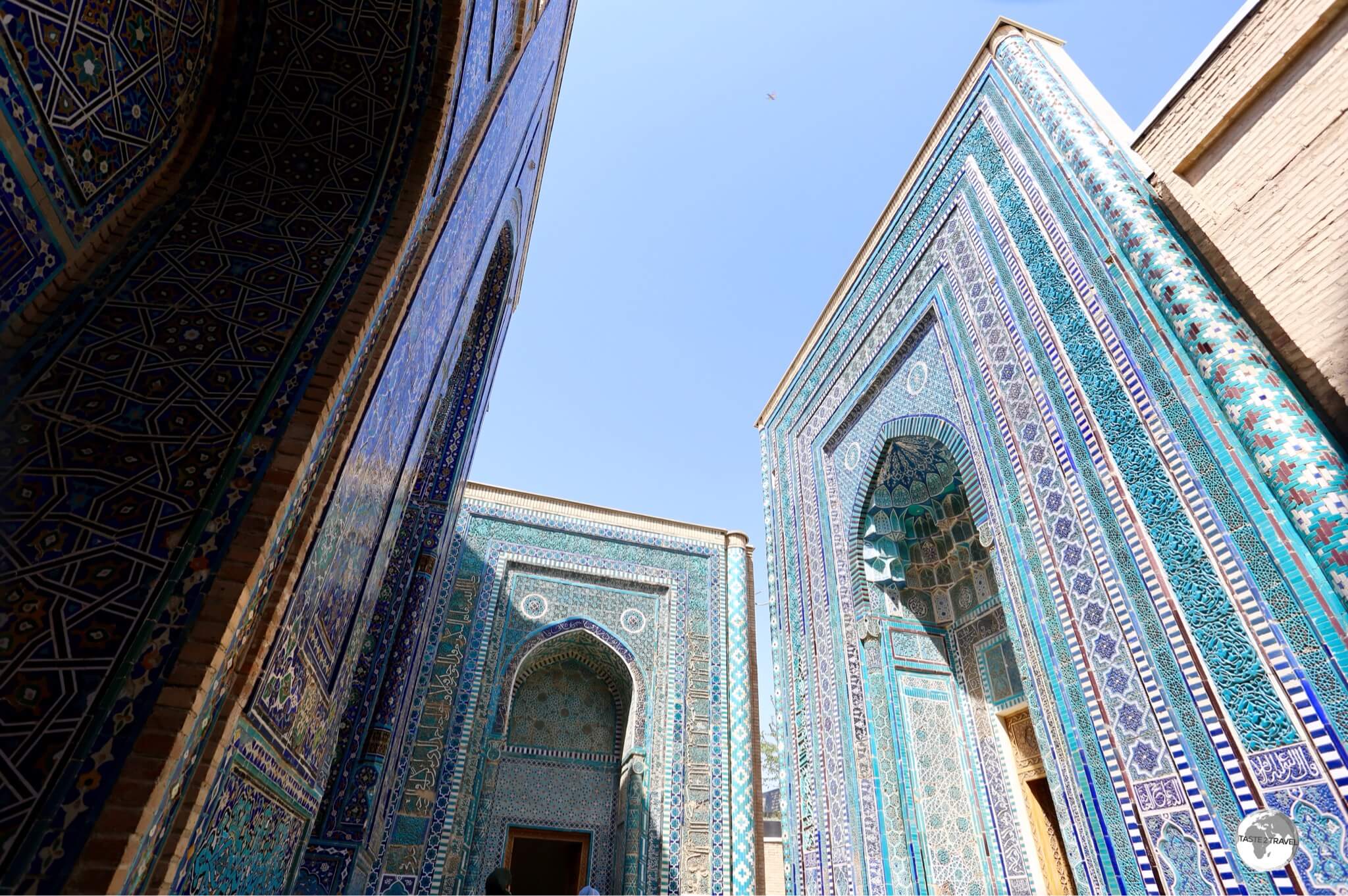 Located in Samarkand, Shah-i-Zinda consists of an avenue of exquisitely tiled mausoleums. 