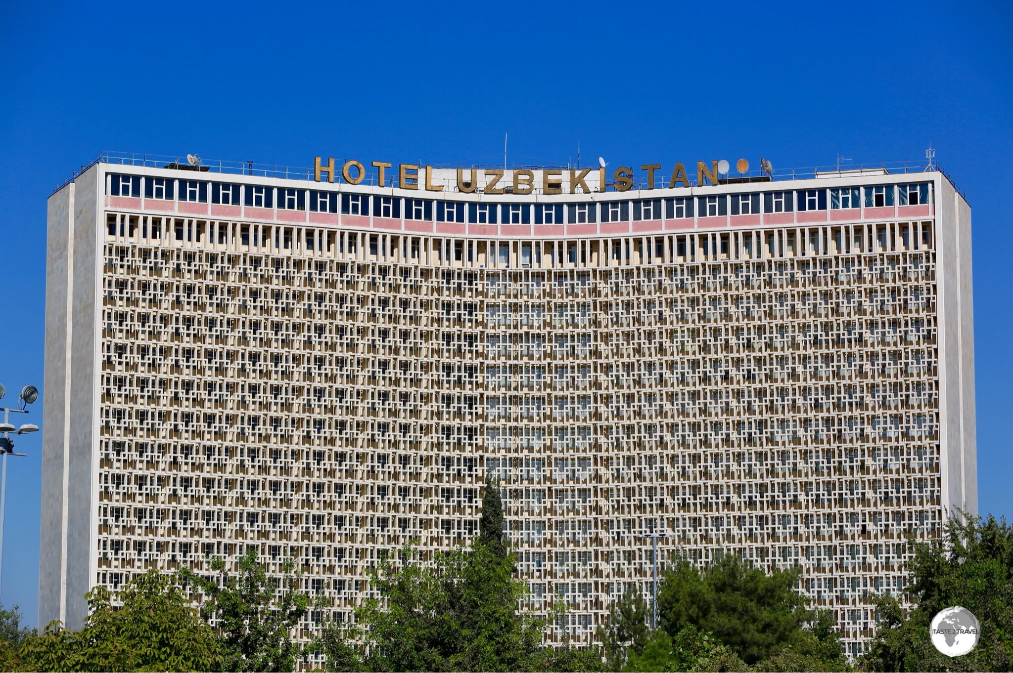 During Soviet times, each capital had its own behemoth hotel which was named after the republic. The Hotel Uzbekistan once served as the main hotel in Tashkent for visitors travelling with Intourist. 