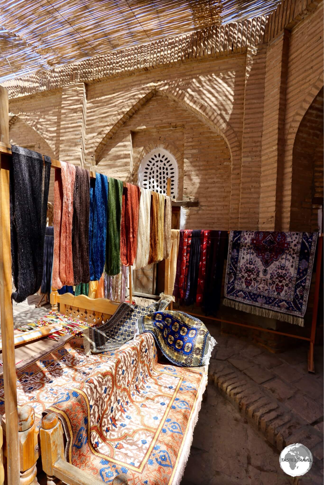 A carpet weaving co-op in Khiva old town. 