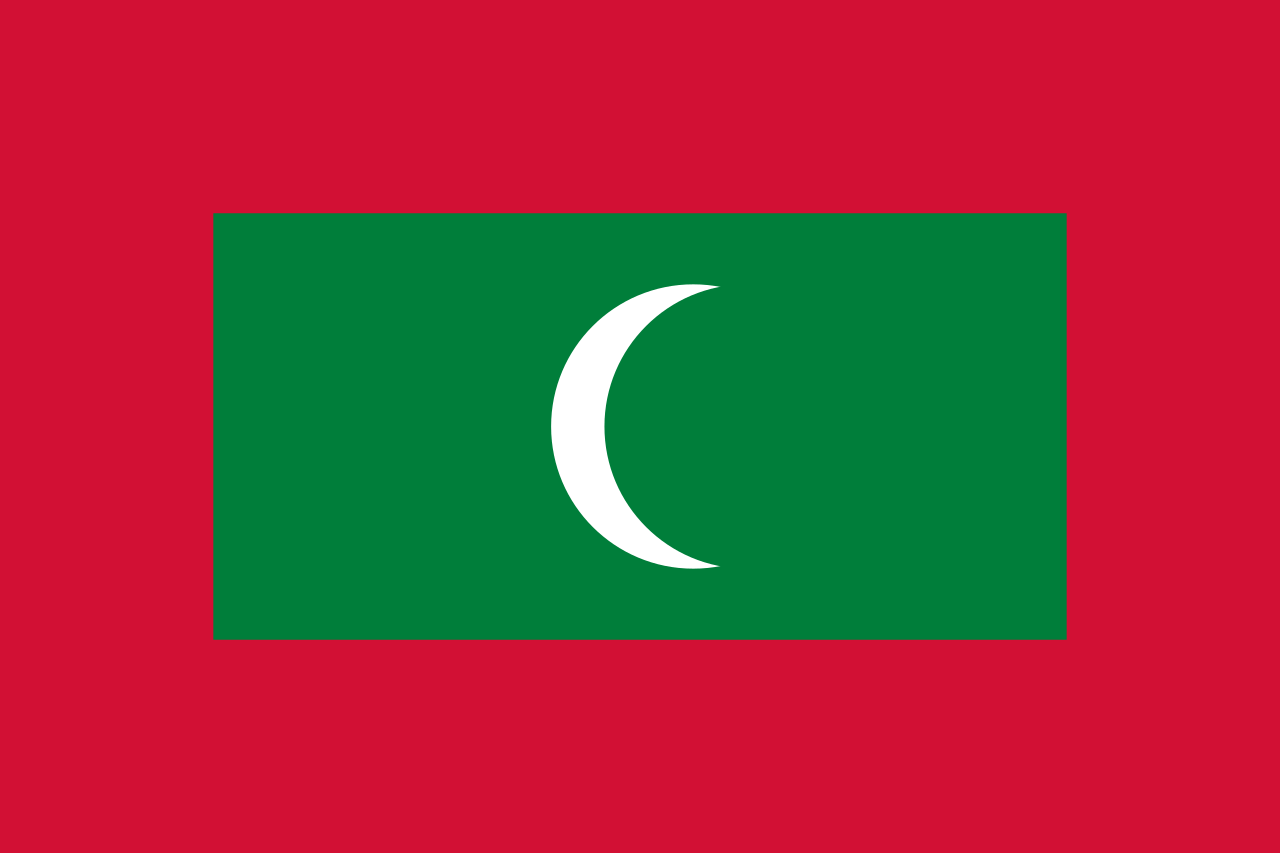 The flag of the Maldives.