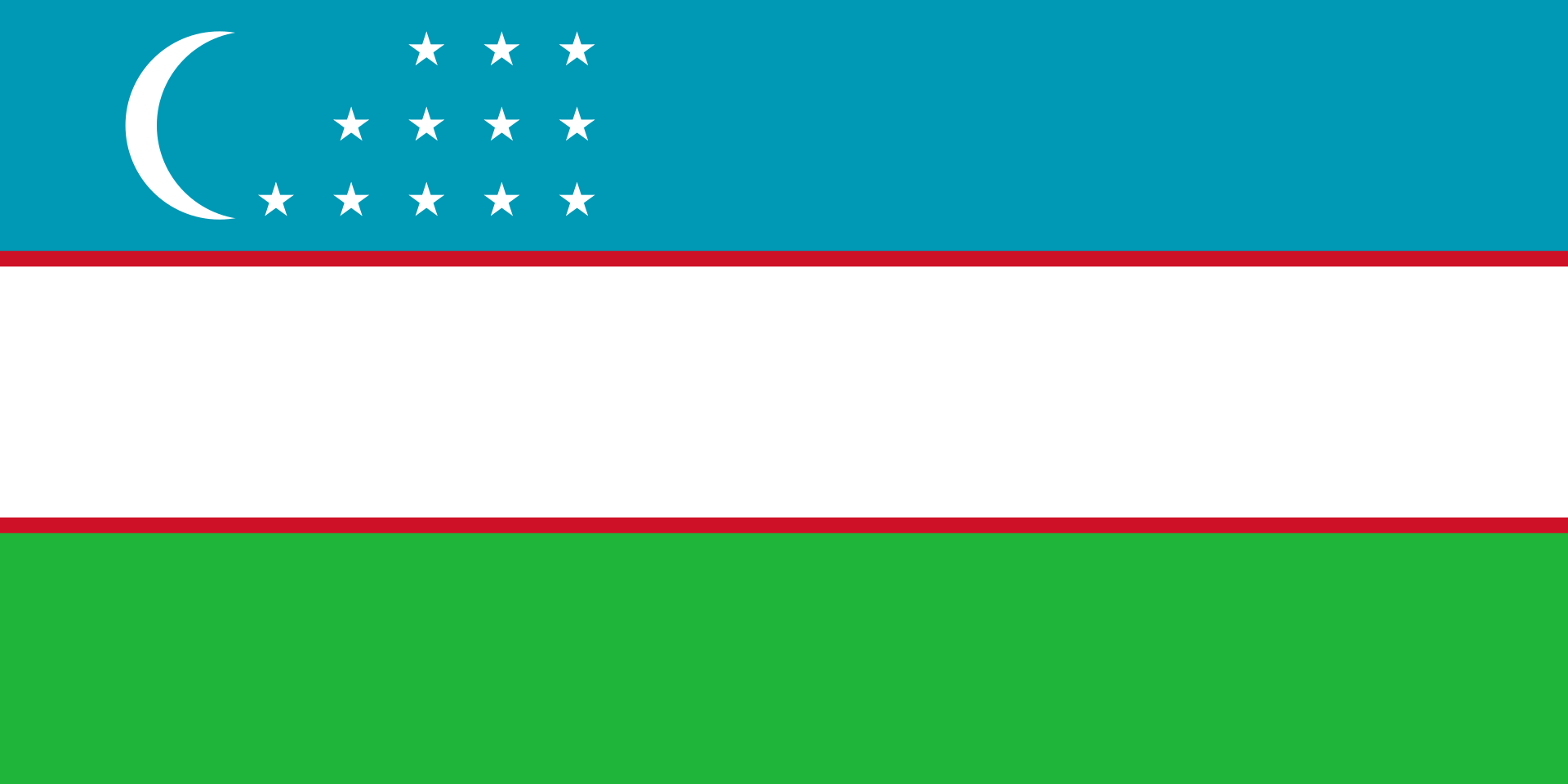 The flag of Uzbekistan.