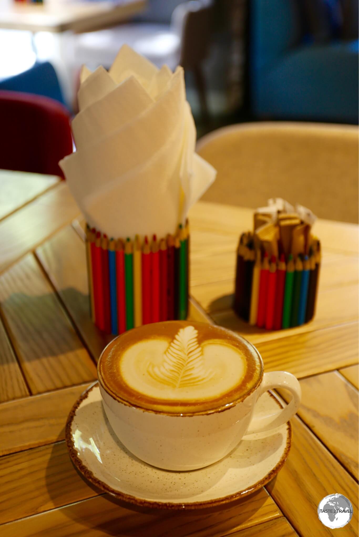 Cafe Latte at the Baku Book Centre Cafe.