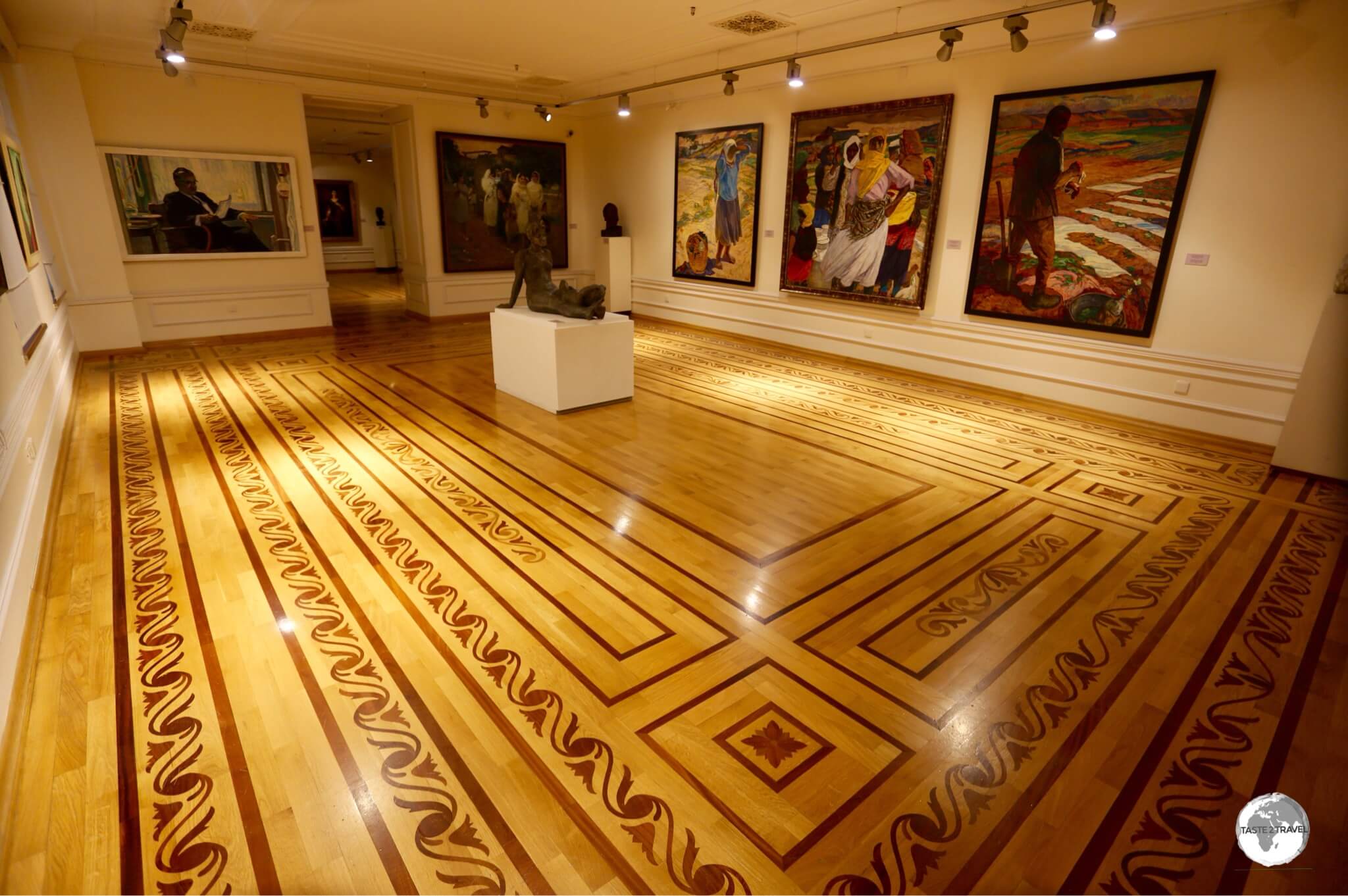 Each of the 60 rooms of the Azerbaijan National Museum of Art feature incredible parquet flooring.