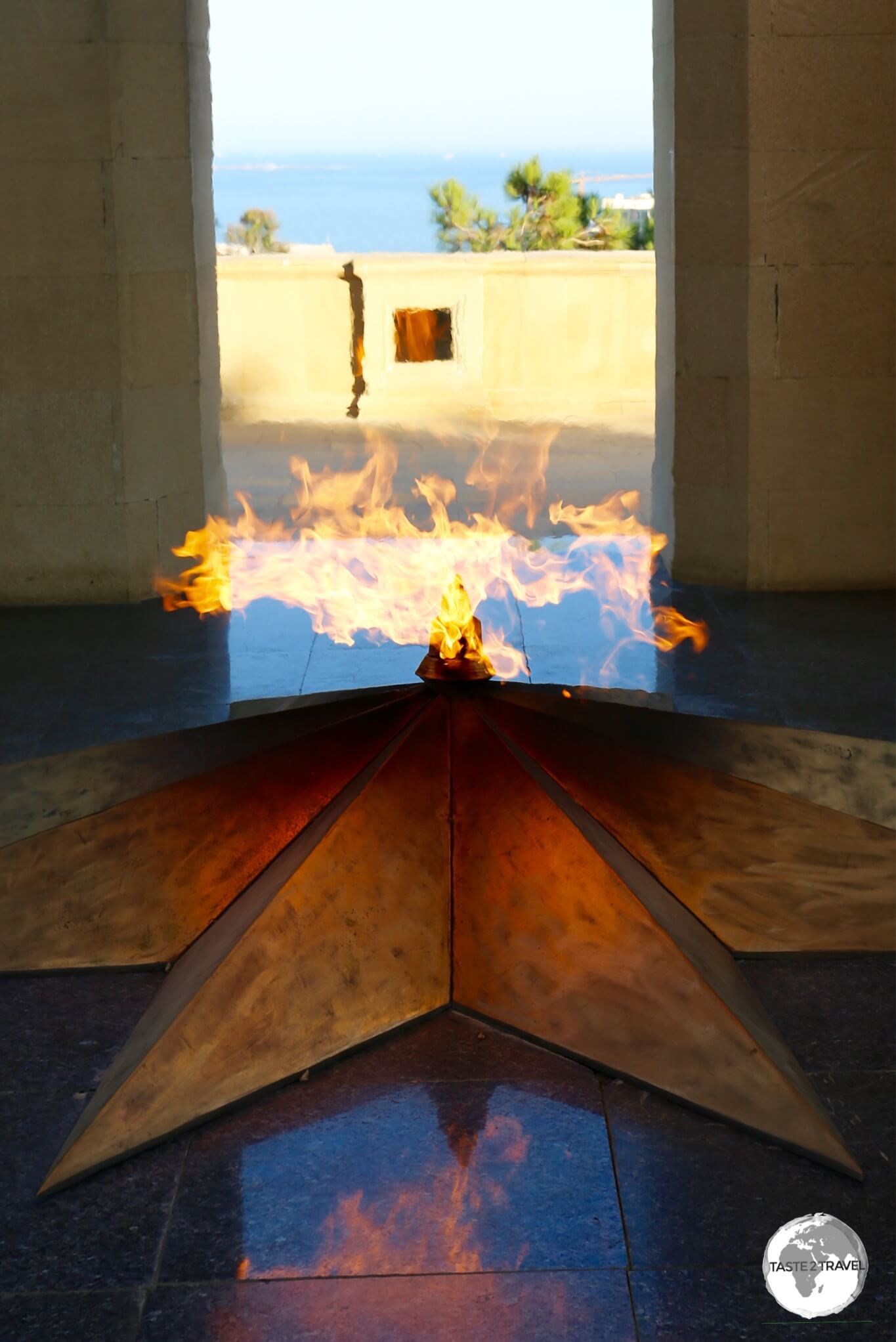 The eternal flame memorial at Highland park.