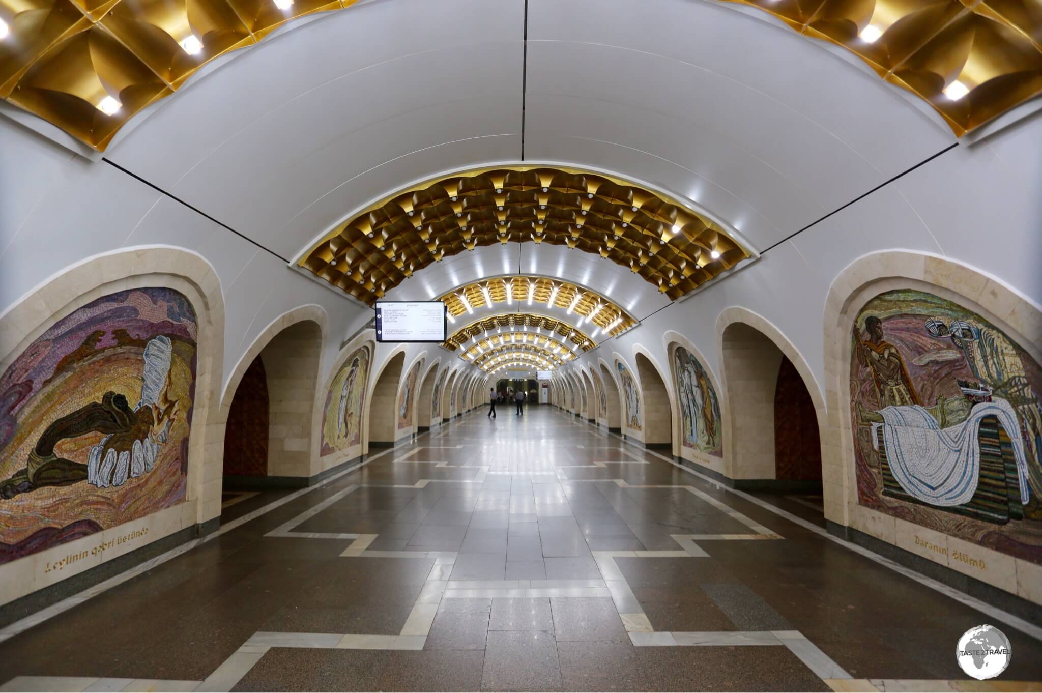 Tile mosaics, Nizami Metro Station, Baku. 