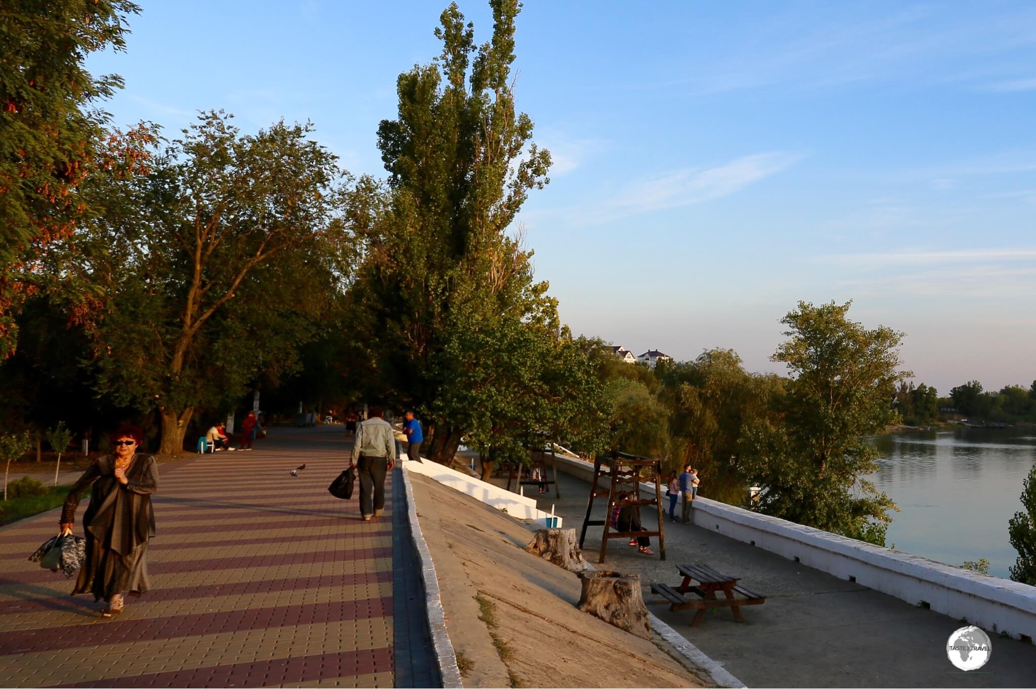 The promenade along the Dniester river is a great place to mingle with locals and watch the sunset. 