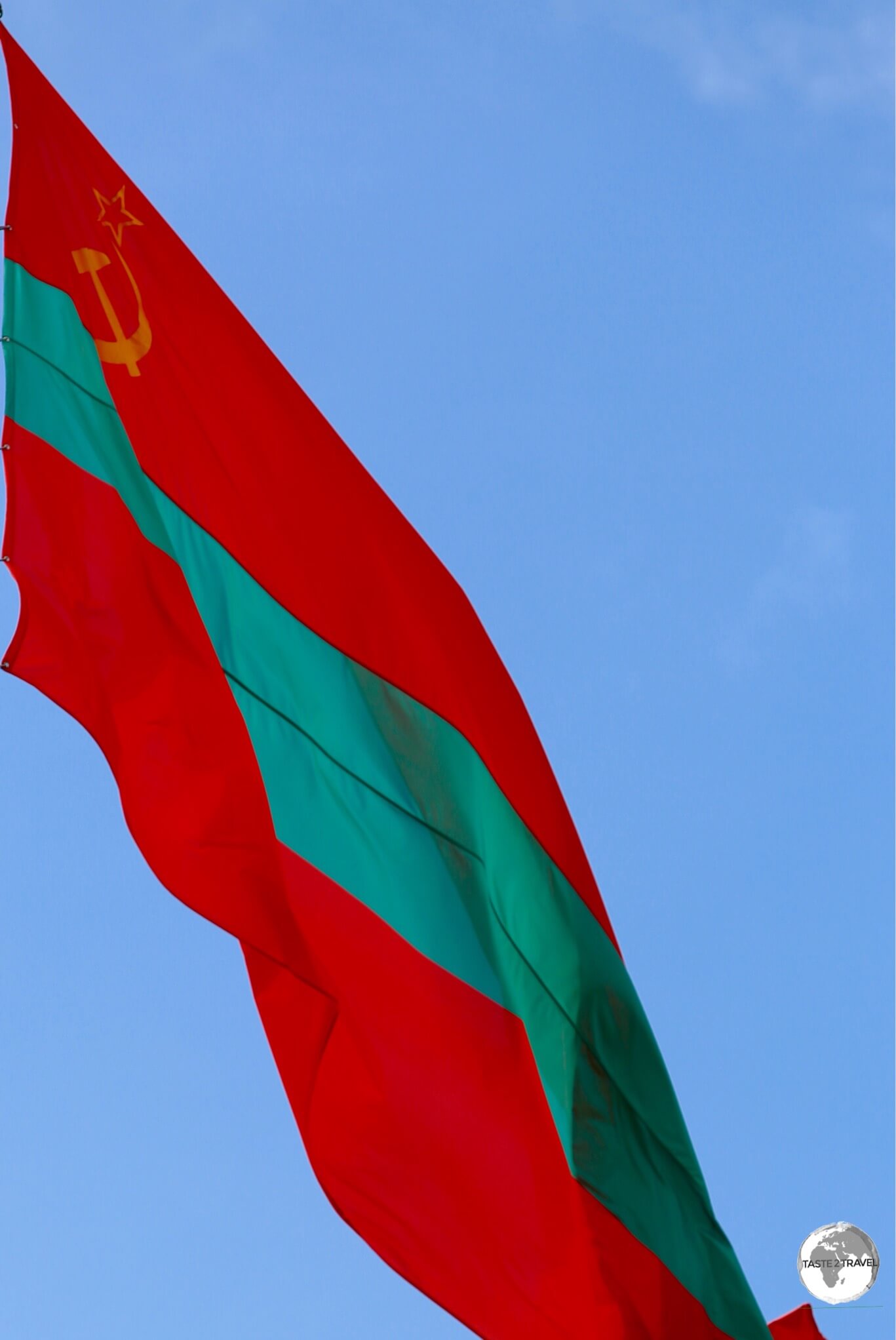 The reverse side of the flag of Transnistria. 