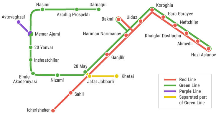 Baku Metro Map