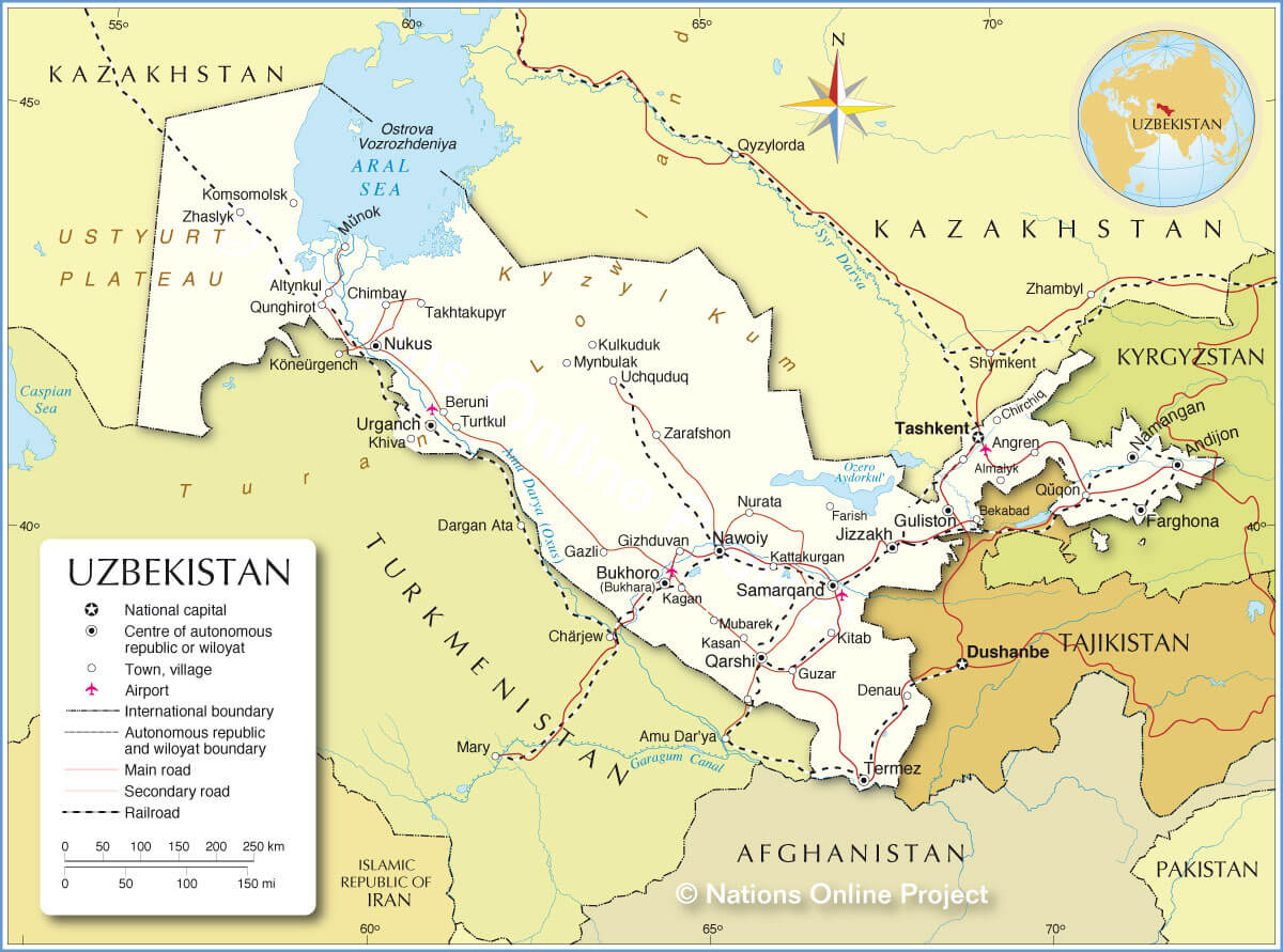 Political map of Uzbekistan. Source: https://www.nationsonline.org