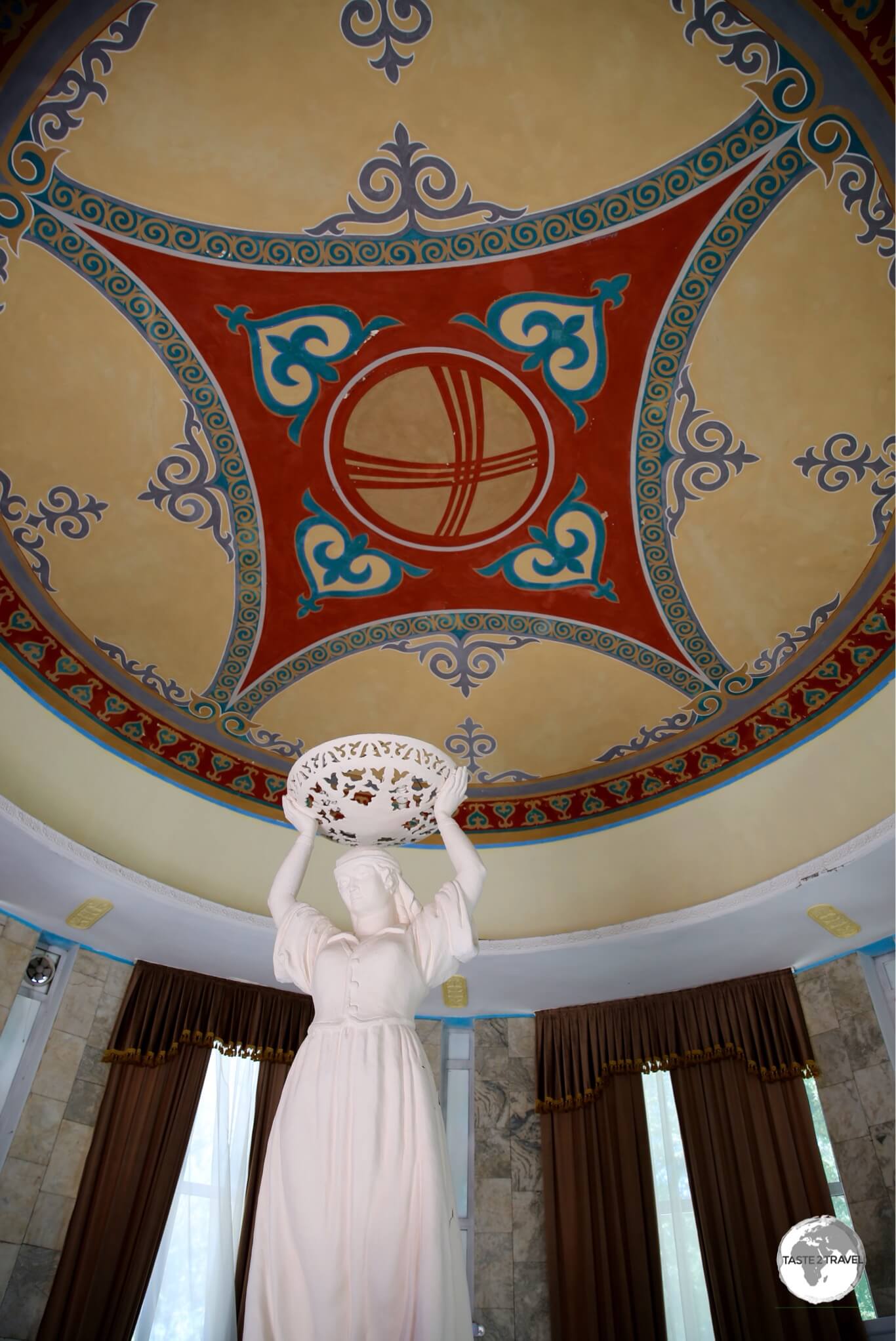 The splendid interior of the cafe, located behind the Ala-Too cinema in Bishkek.