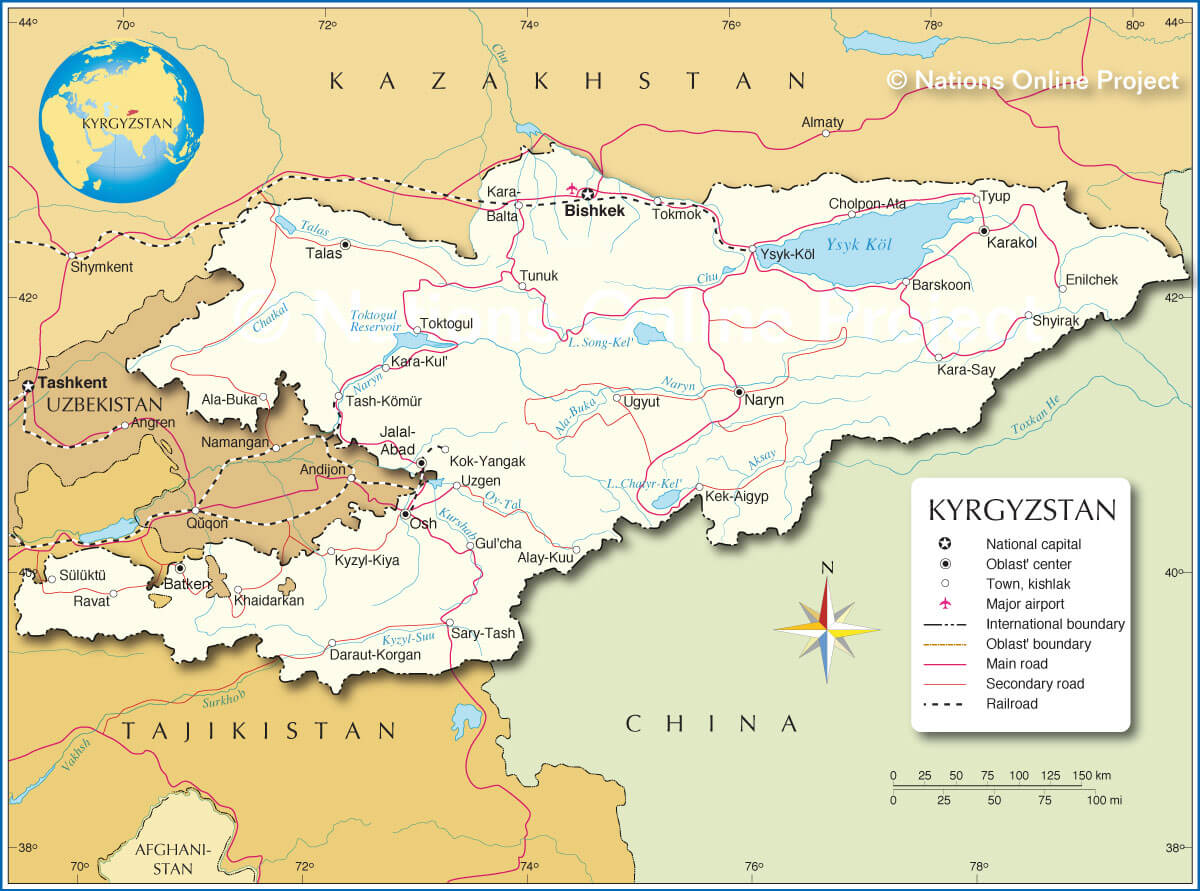 A political map of Kyrgyzstan. <br><i>Source: nationsonline.org</br></i>