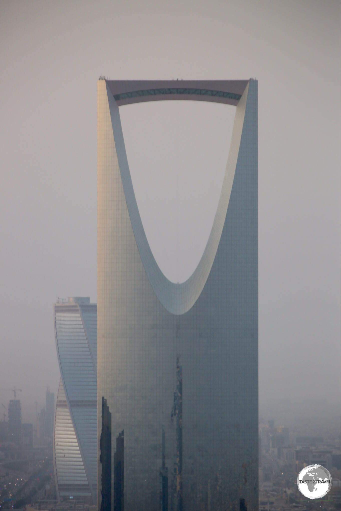 A view of the Kingdom Centre from the nearby Al Faisaliah Tower.