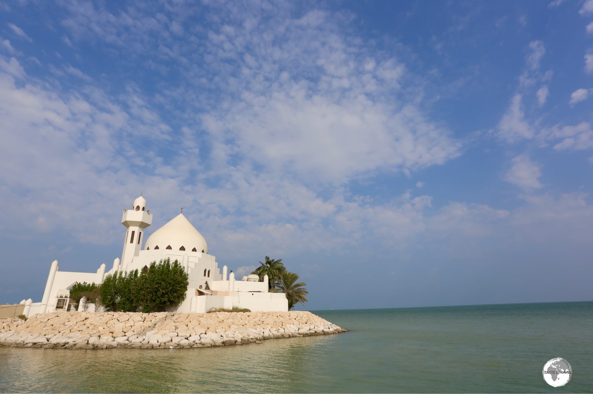 Gracing the waterfront in Al Khobar, the Salem Bin Laden Mosque was built by the Bin Laden family.