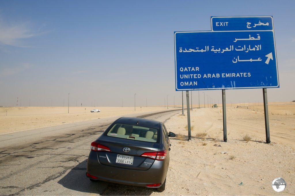 My rental car on the road to Al Hofhuf.