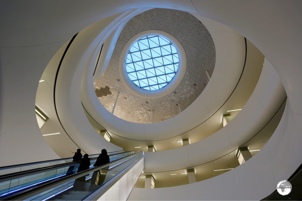 The interior of the King Abdulaziz Centre for World Culture in Dhahran.