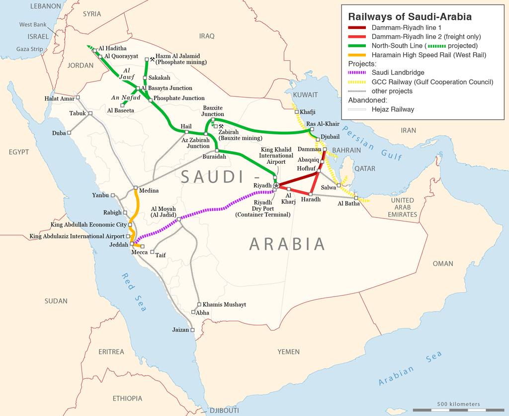 Saudi Railways Map.