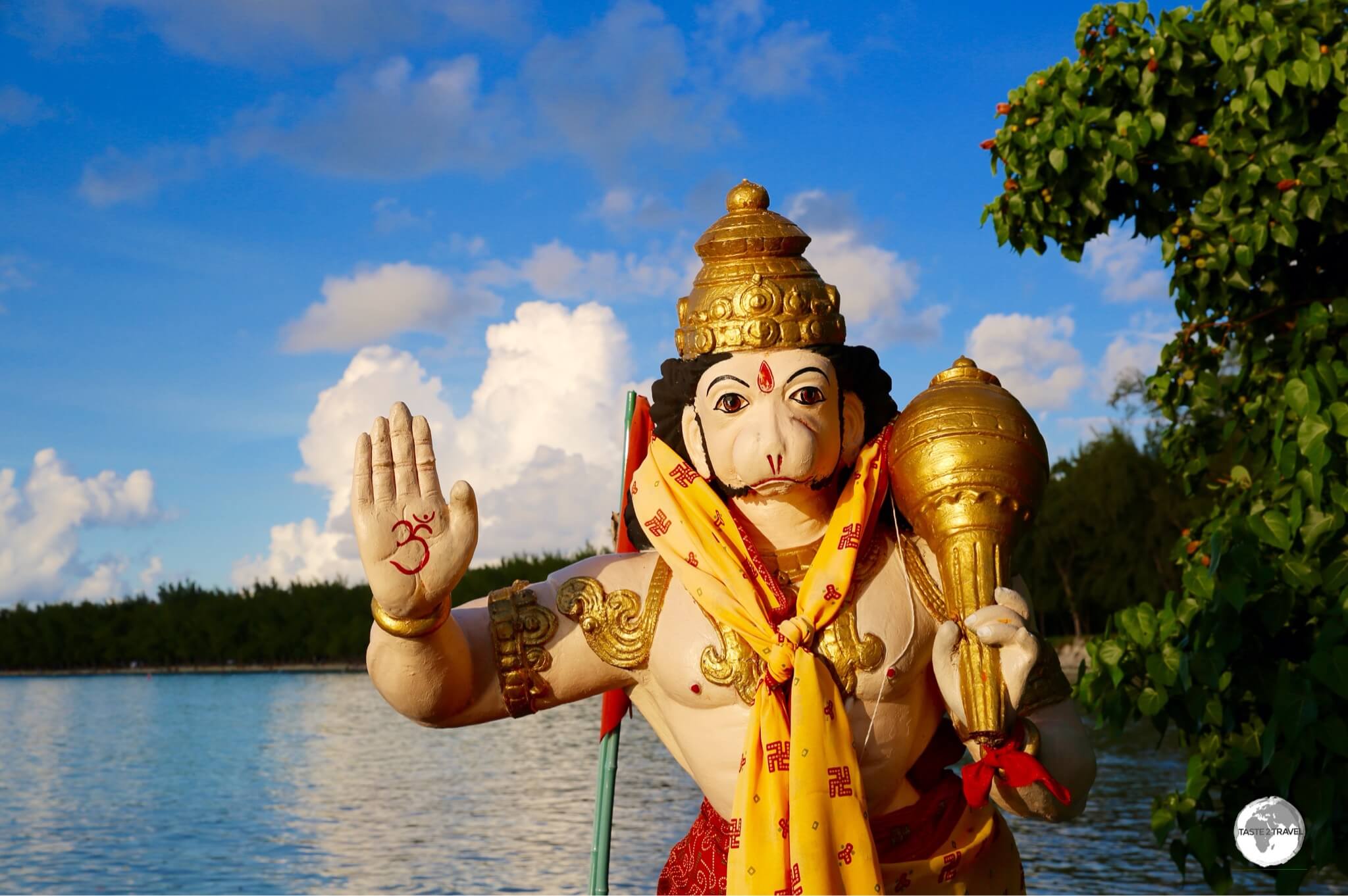 A beach-side Hindu temple at Mont Choisy beach.