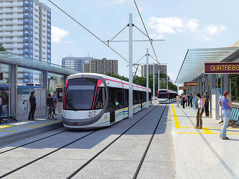 An artist impression of a Metro Express station. 